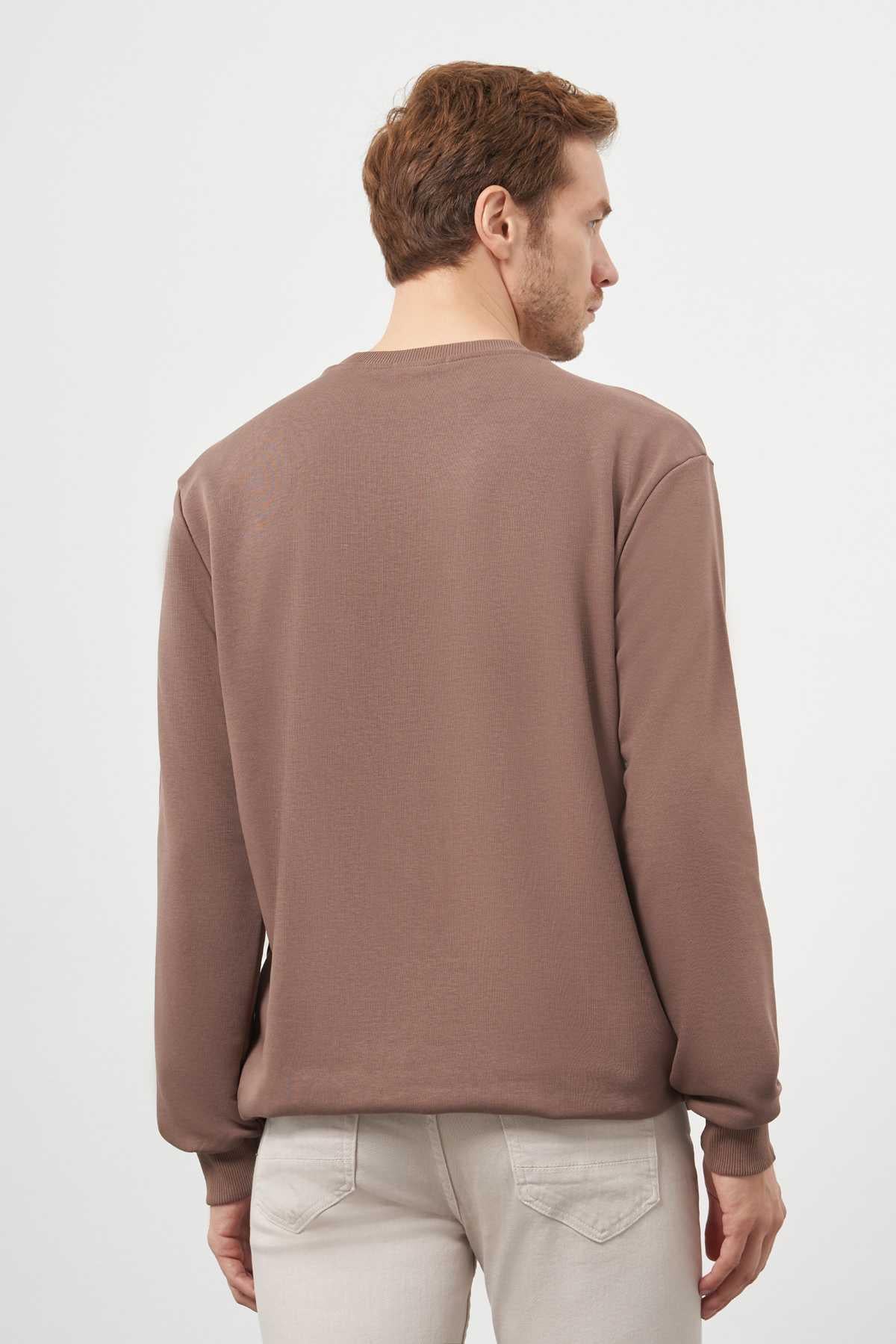 Morven Erkek KAHVE Trend Bisiklet Yaka Sweat-Shirt