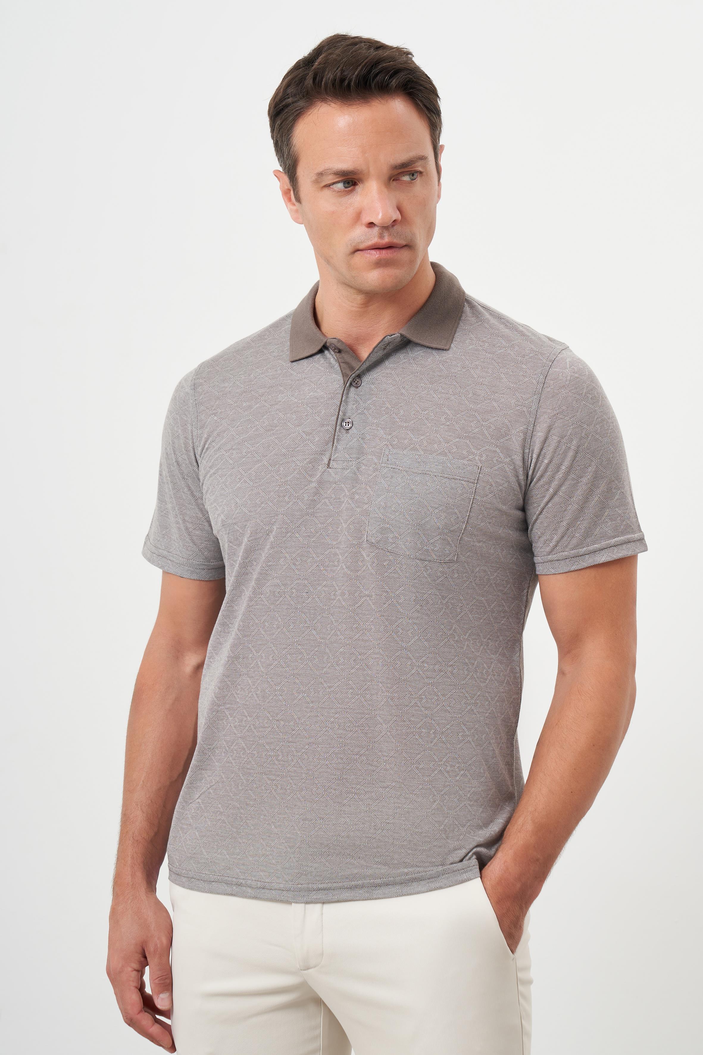 Morven Erkek KAHVE Trend Cepli Polo Yaka T-Shirt