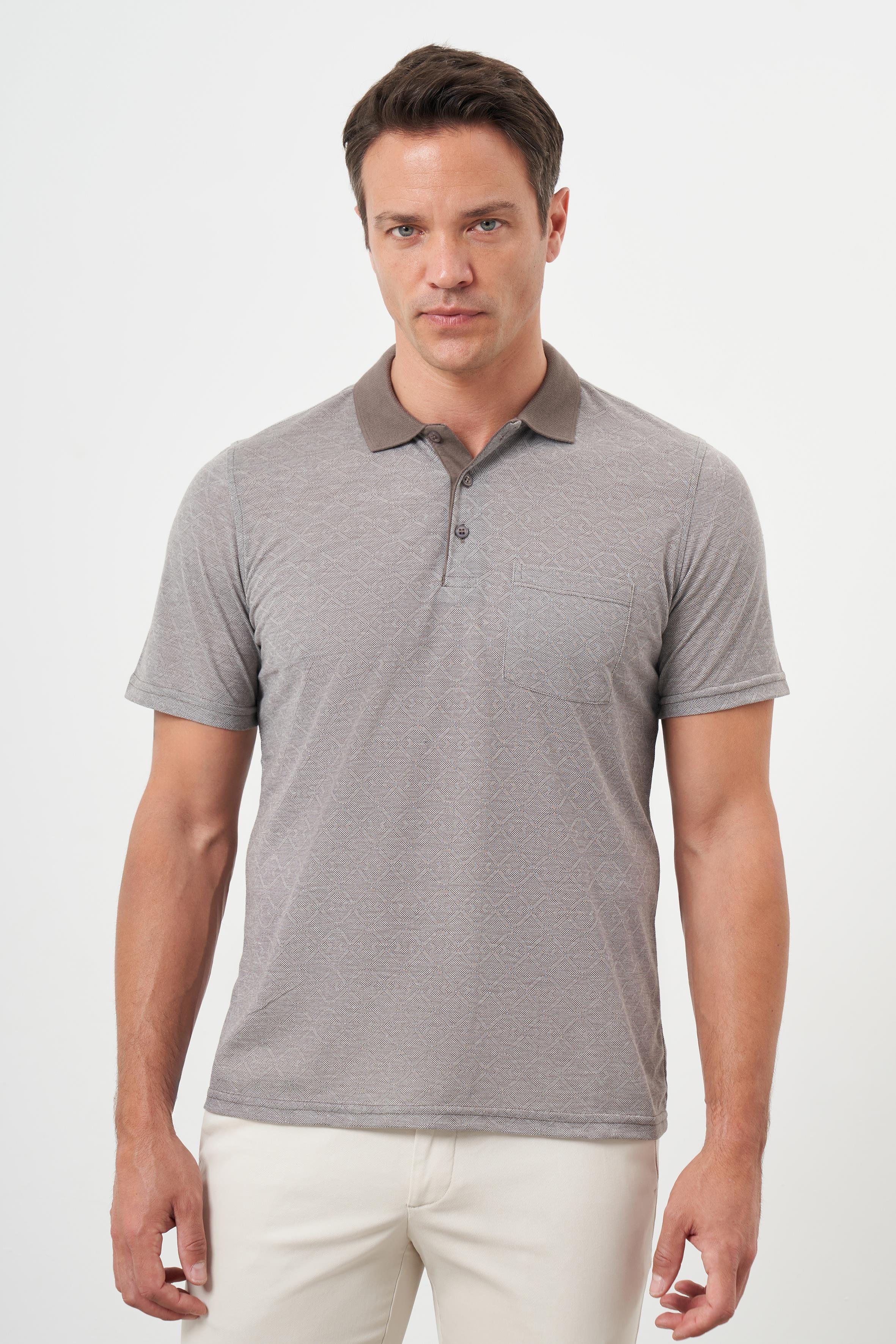 Morven Erkek KAHVE Trend Cepli Polo Yaka T-Shirt