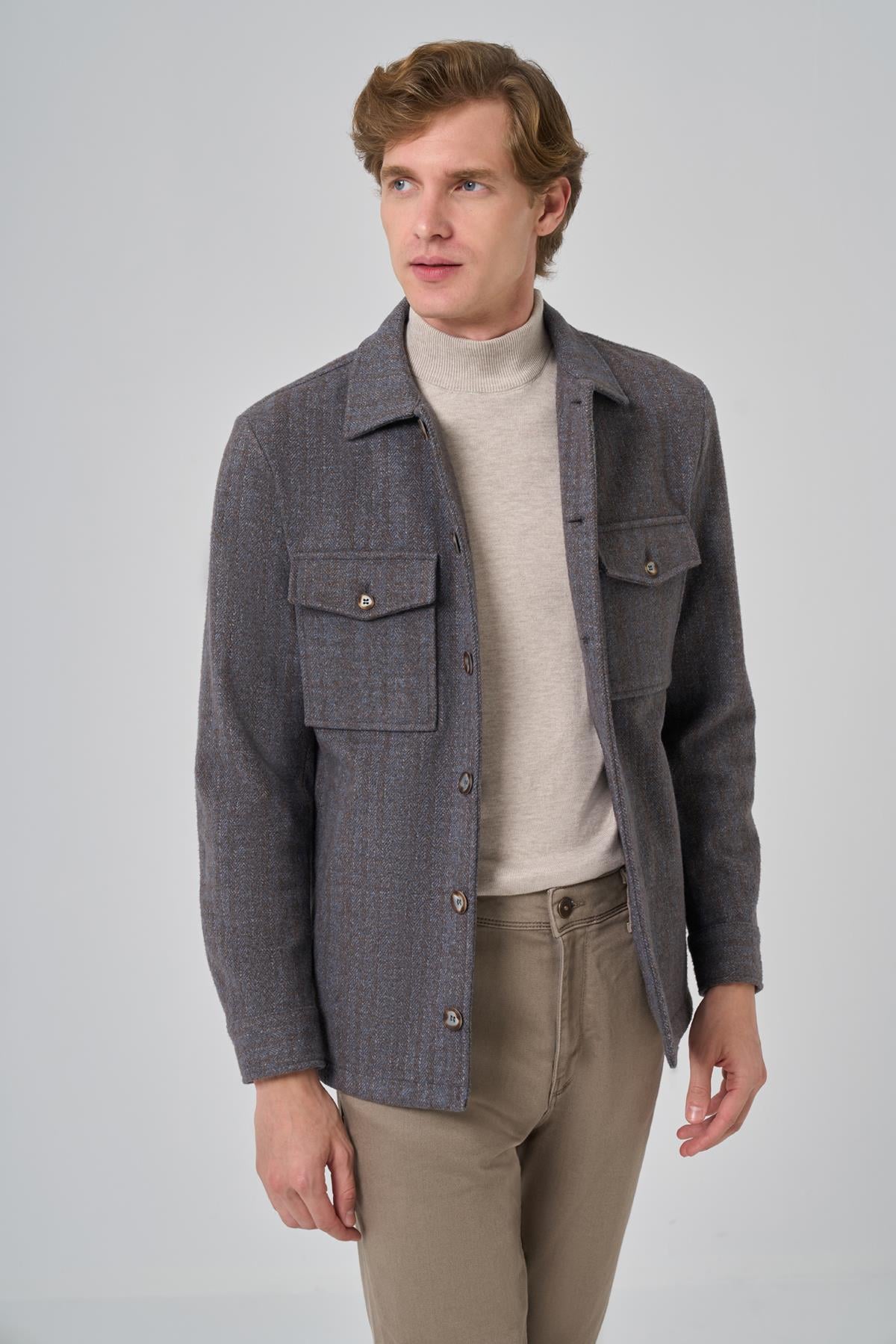 Morven Erkek KAHVE Worker Gömlek Ceket