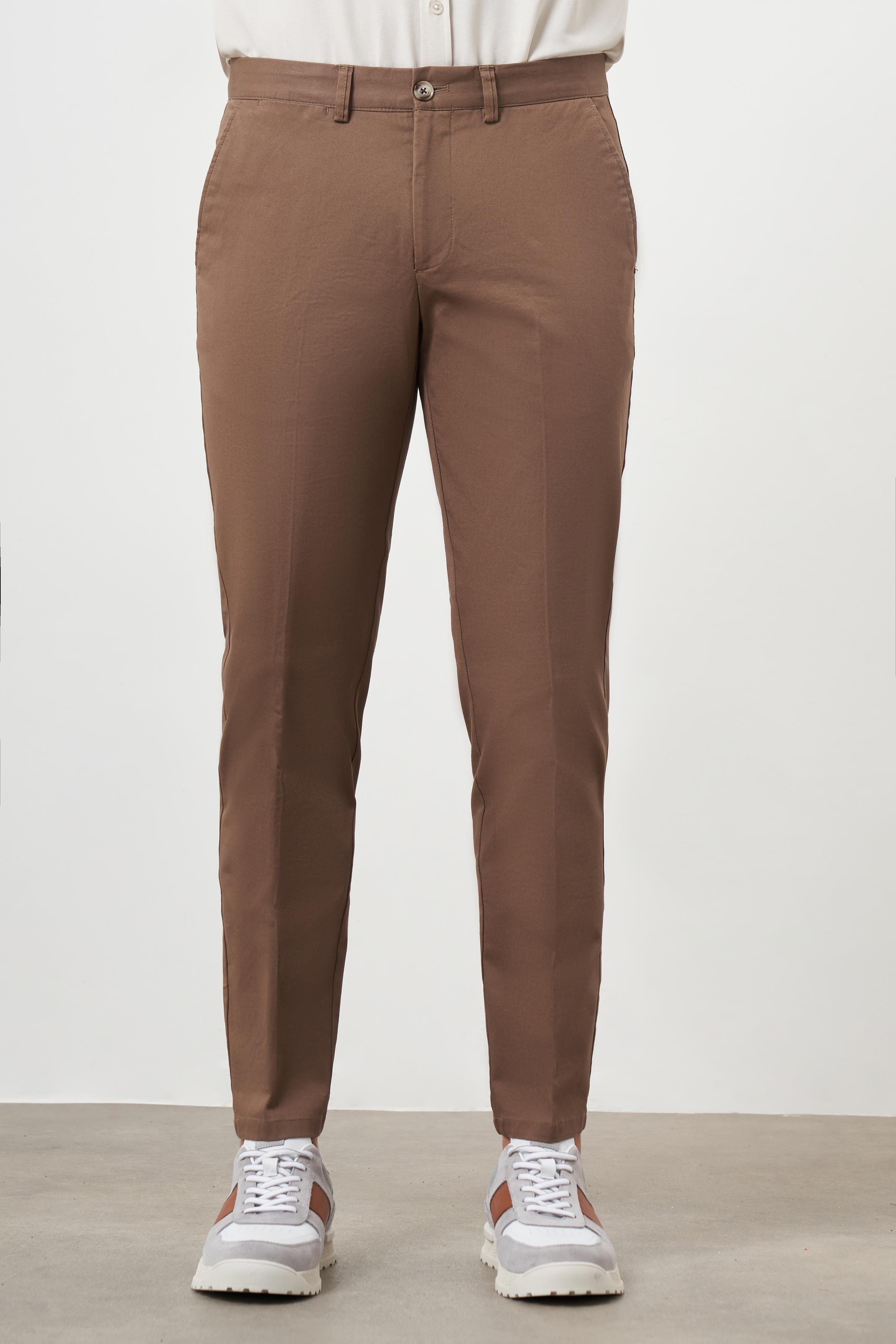 Morven Erkek KAHVE Yazlık Pamuk Yan Cep Dynamic Fit Chino Pantolon