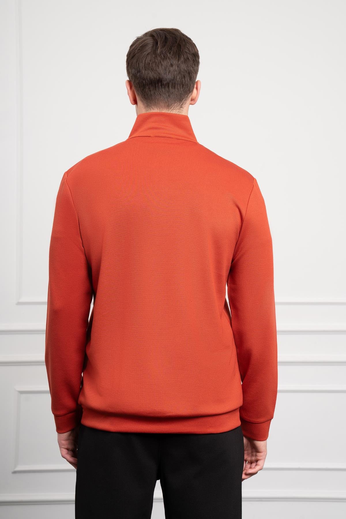 Morven Erkek Kiremit Femuarlı Bato Yaka Dynamic Fit Rahat Kesim Sweatshirt