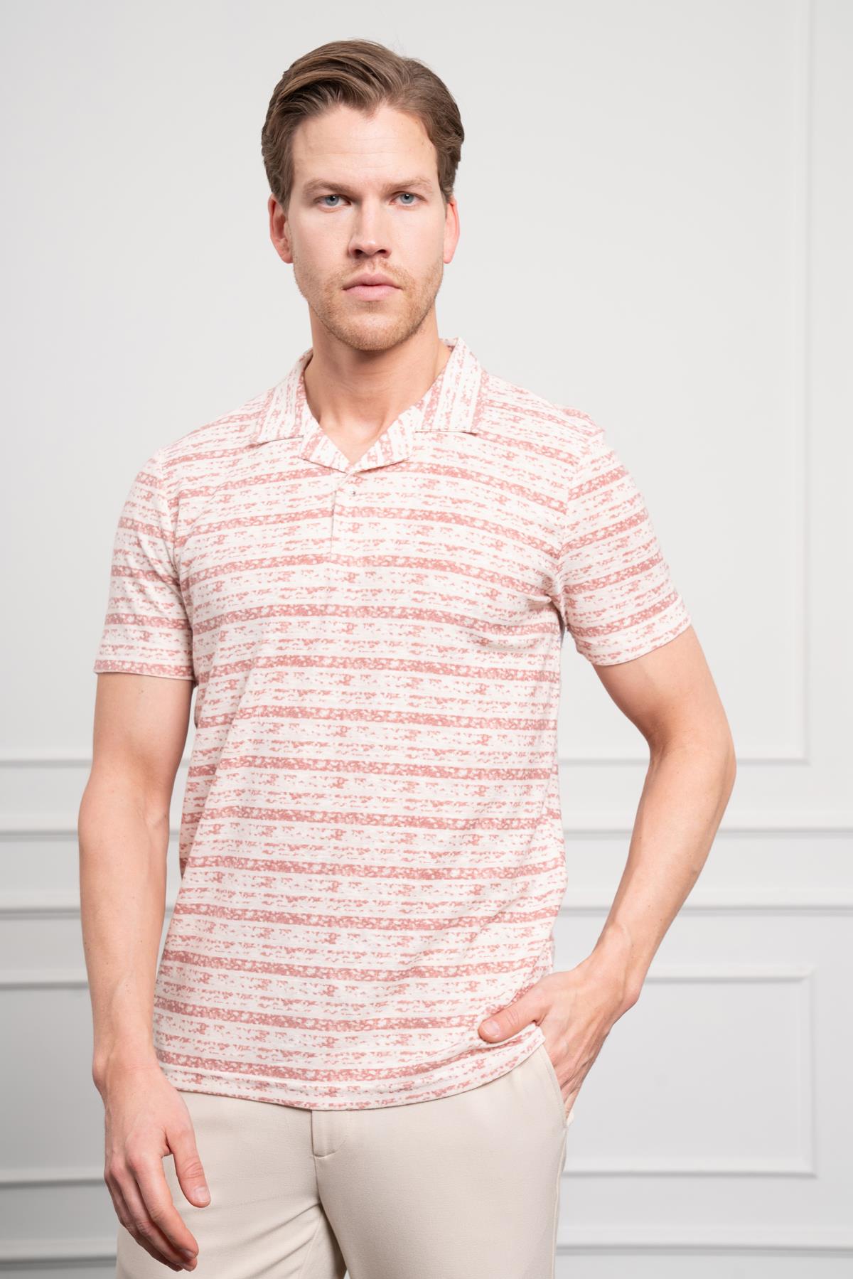 Morven Erkek Kiremit Trend Dynamic Fit Rahat Kesim Polo Yaka T-Shirt