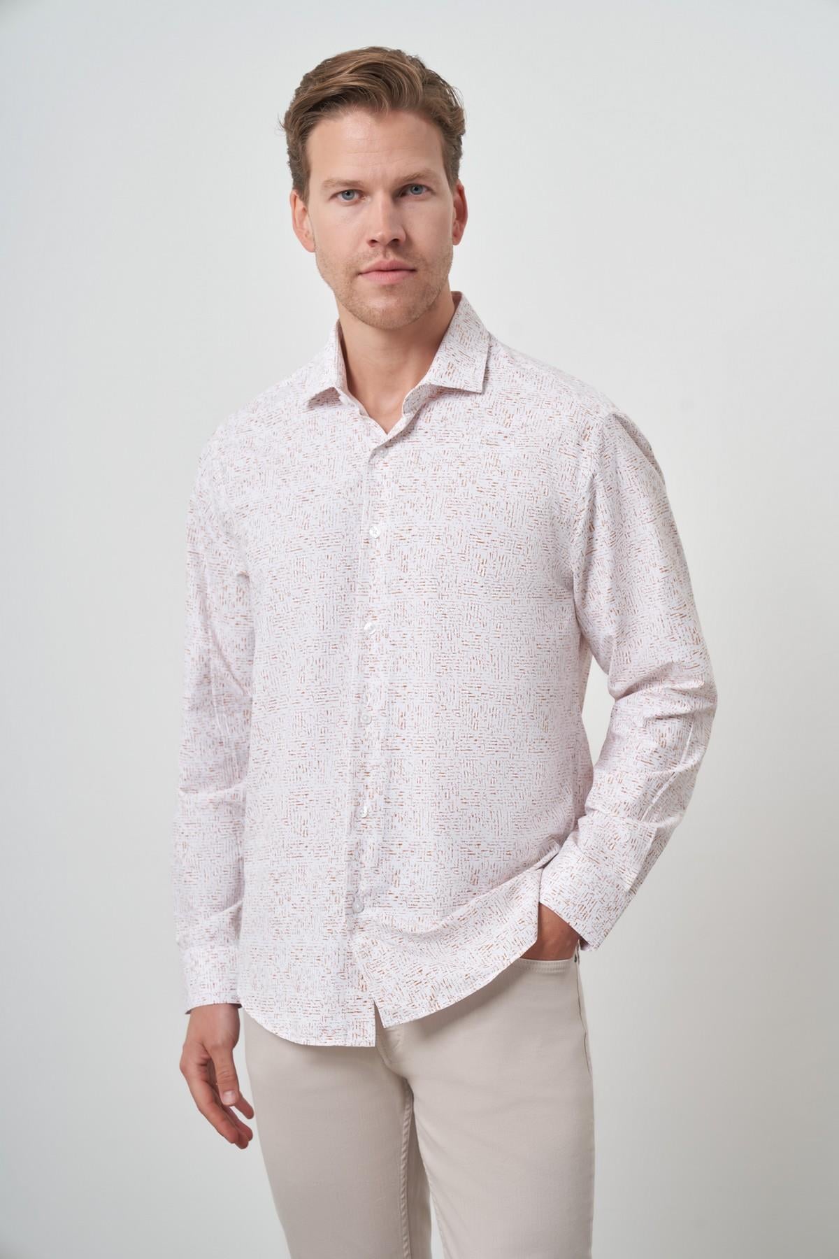 Morven Erkek Kiremit Trend Dynamic Fit İtalyan Yaka Gömlek