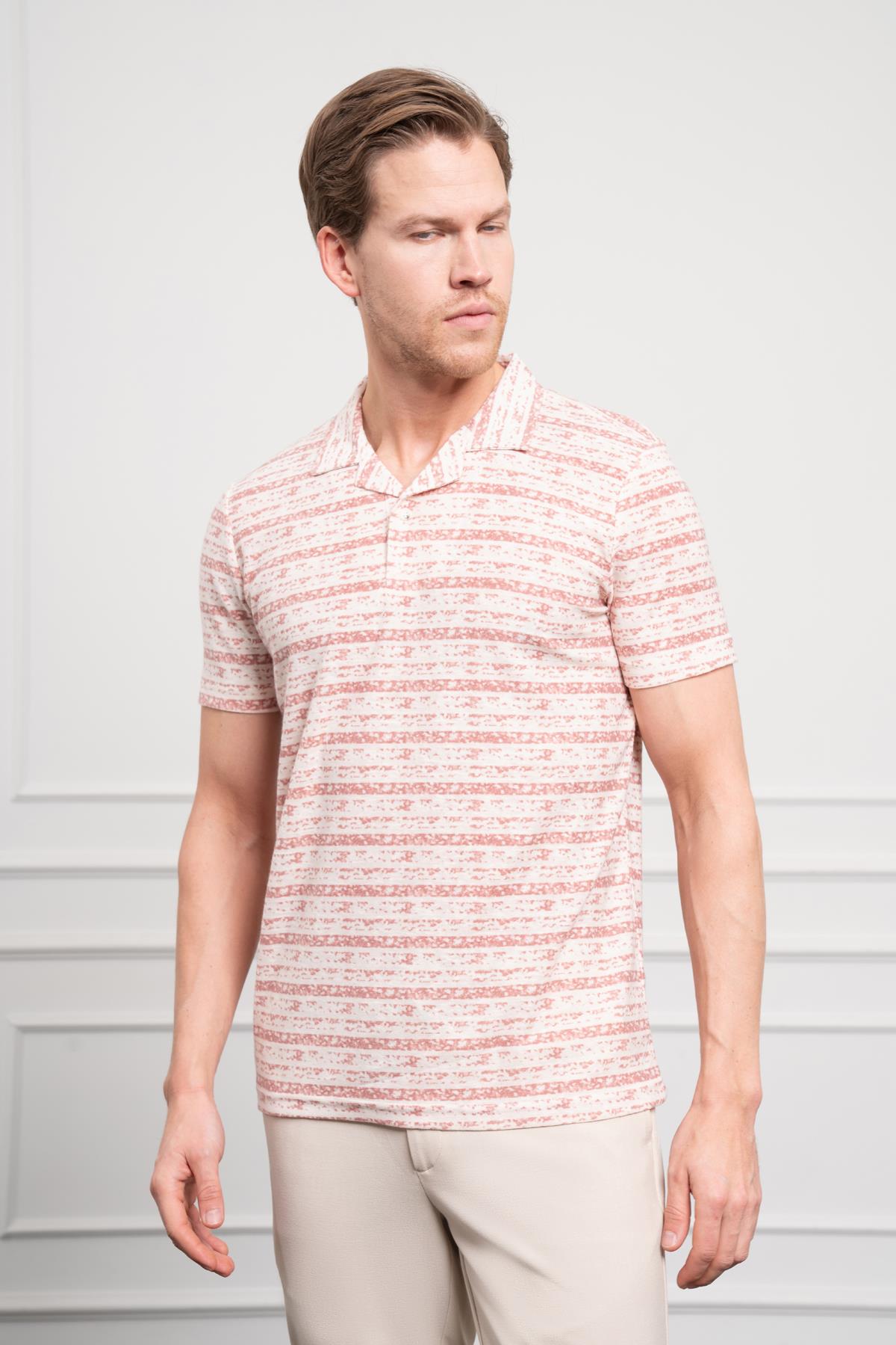 Morven Erkek Kiremit Trend Dynamic Fit Rahat Kesim Polo Yaka T-Shirt