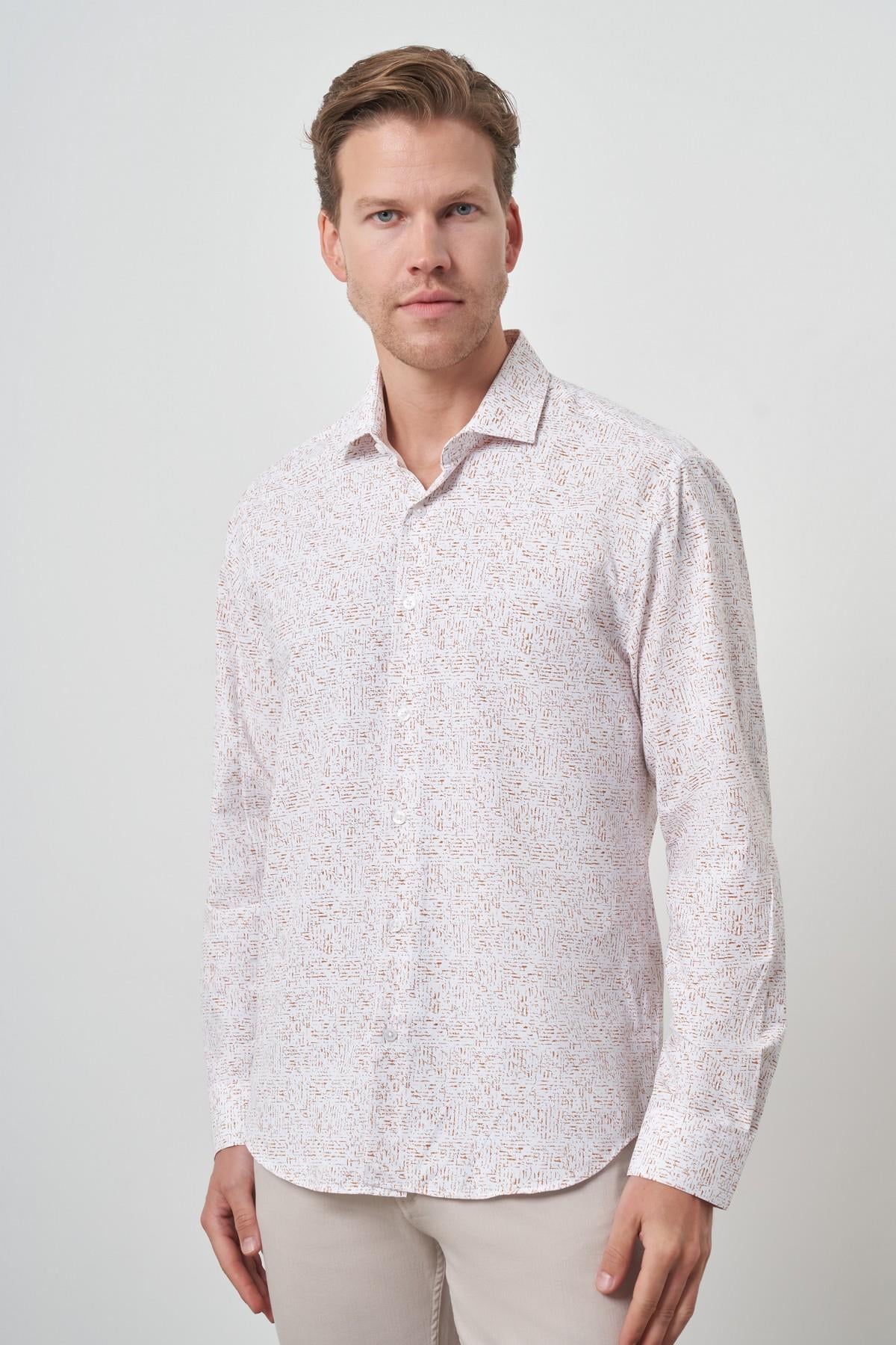 Morven Erkek Kiremit Trend Dynamic Fit İtalyan Yaka Gömlek