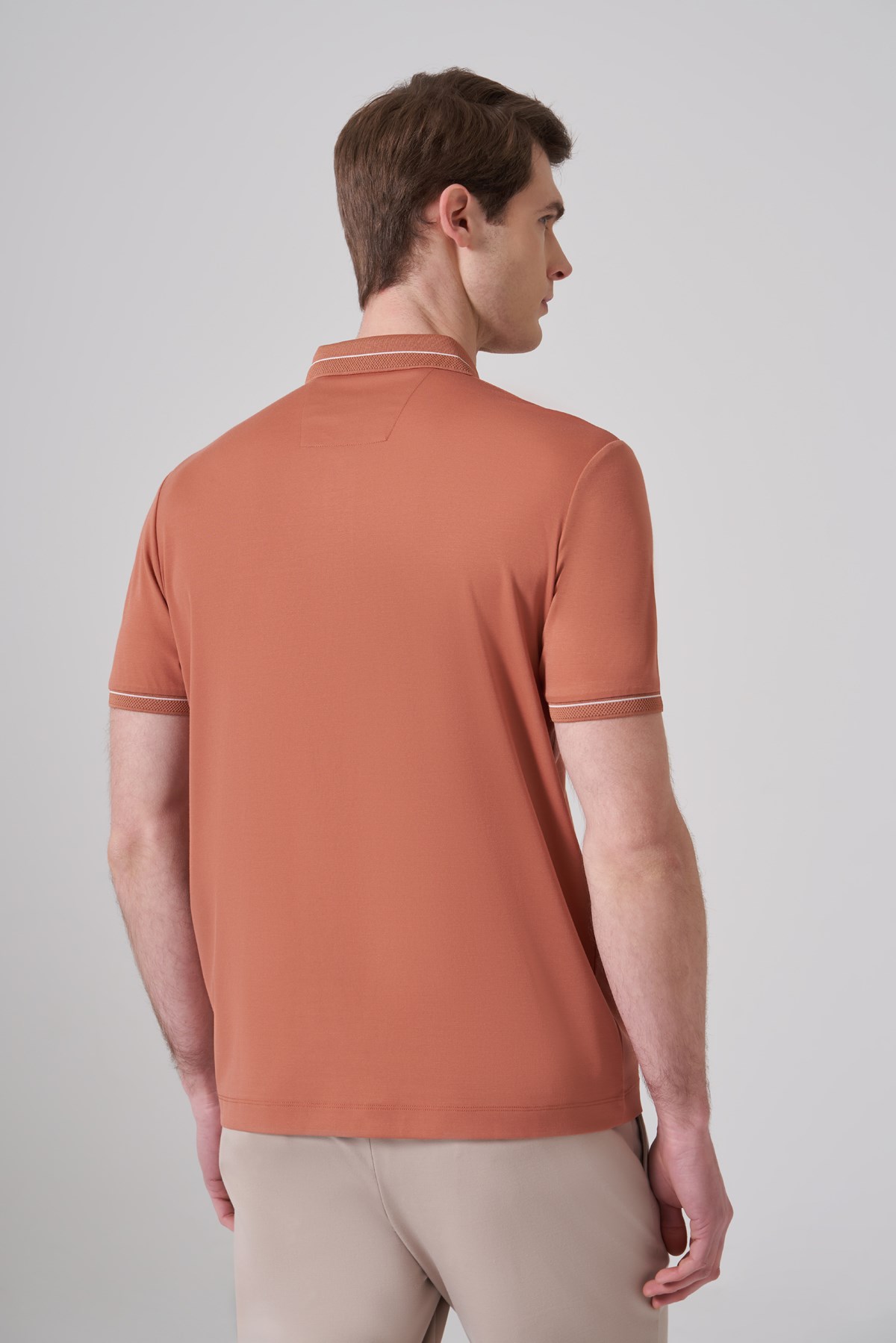 Morven Erkek Kiremit Trend Rayon Pike Polo Yaka Dinamik Fit Tshirt