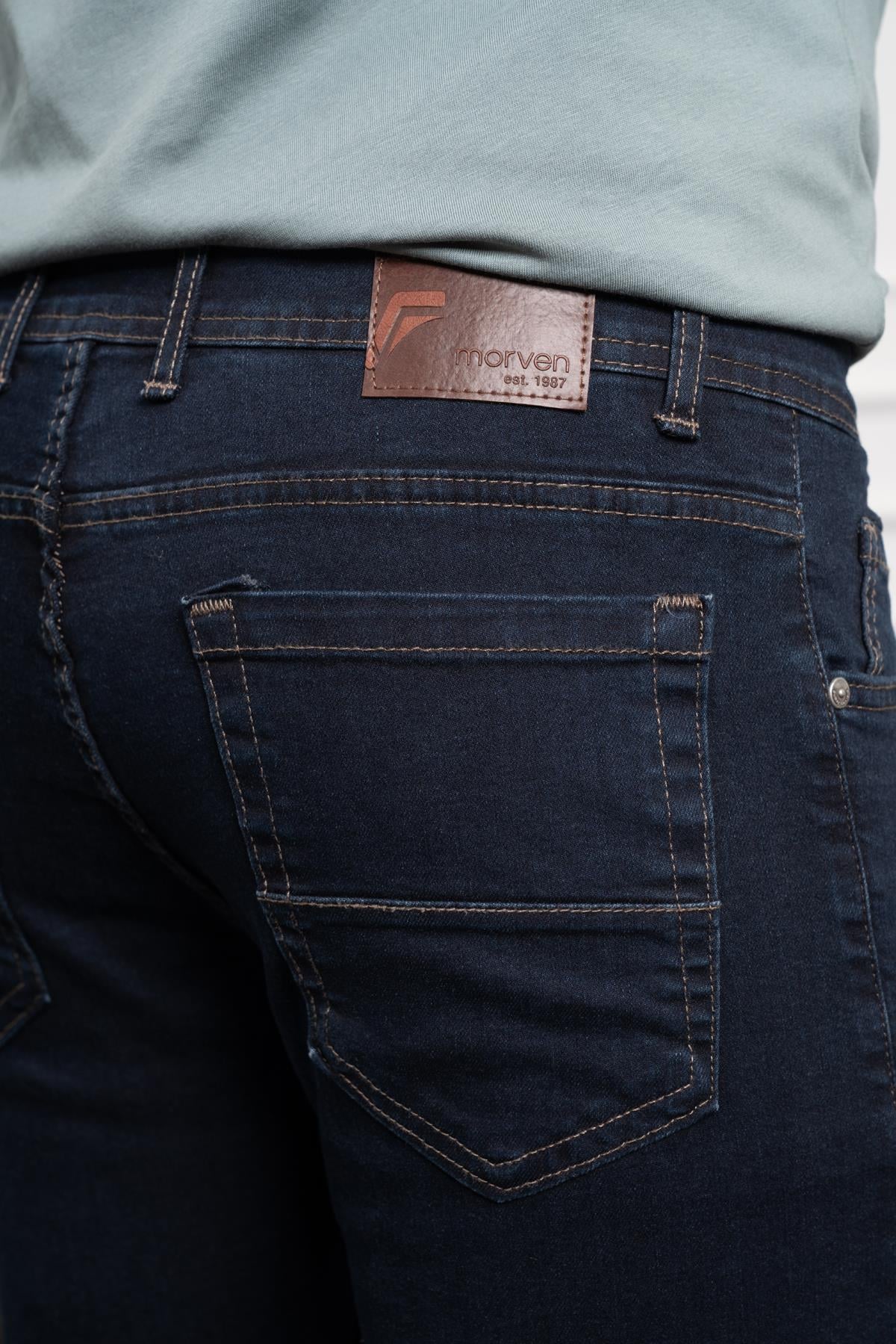 Morven Erkek KOYU LACİVERT Jean Slim Fit Dar Kesim Pantolon