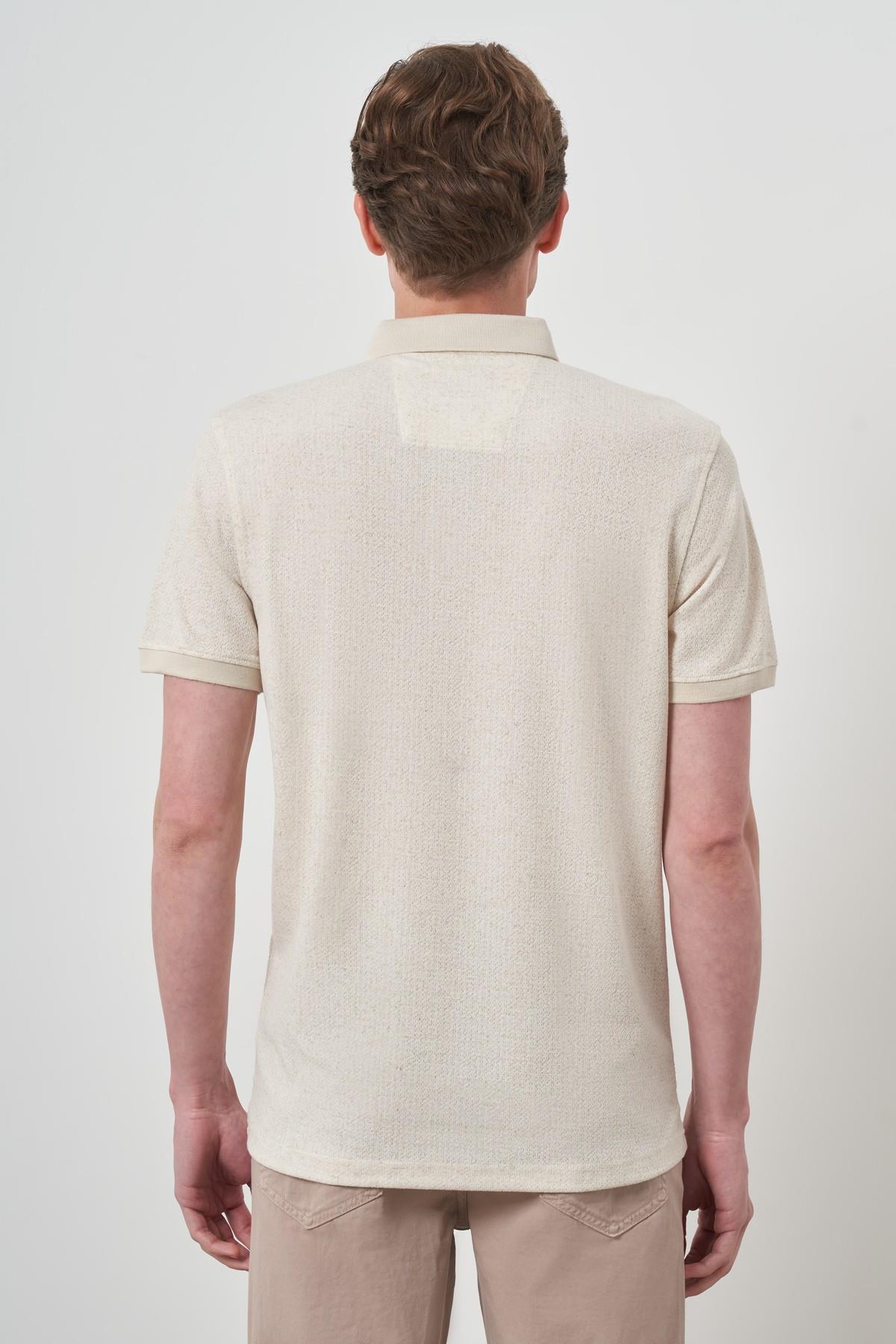 Morven Erkek Kremrengi Trend  Polo Yaka T-Shirt