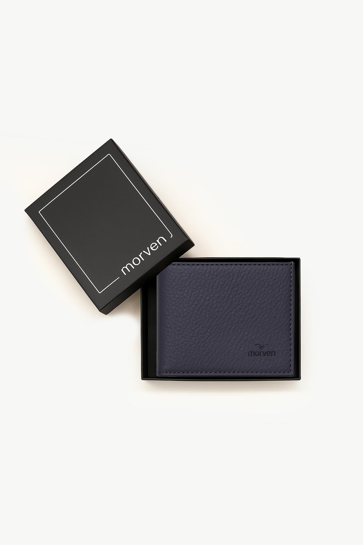 Morven Erkek Lacivert Basic %100 Deri Cüzdan