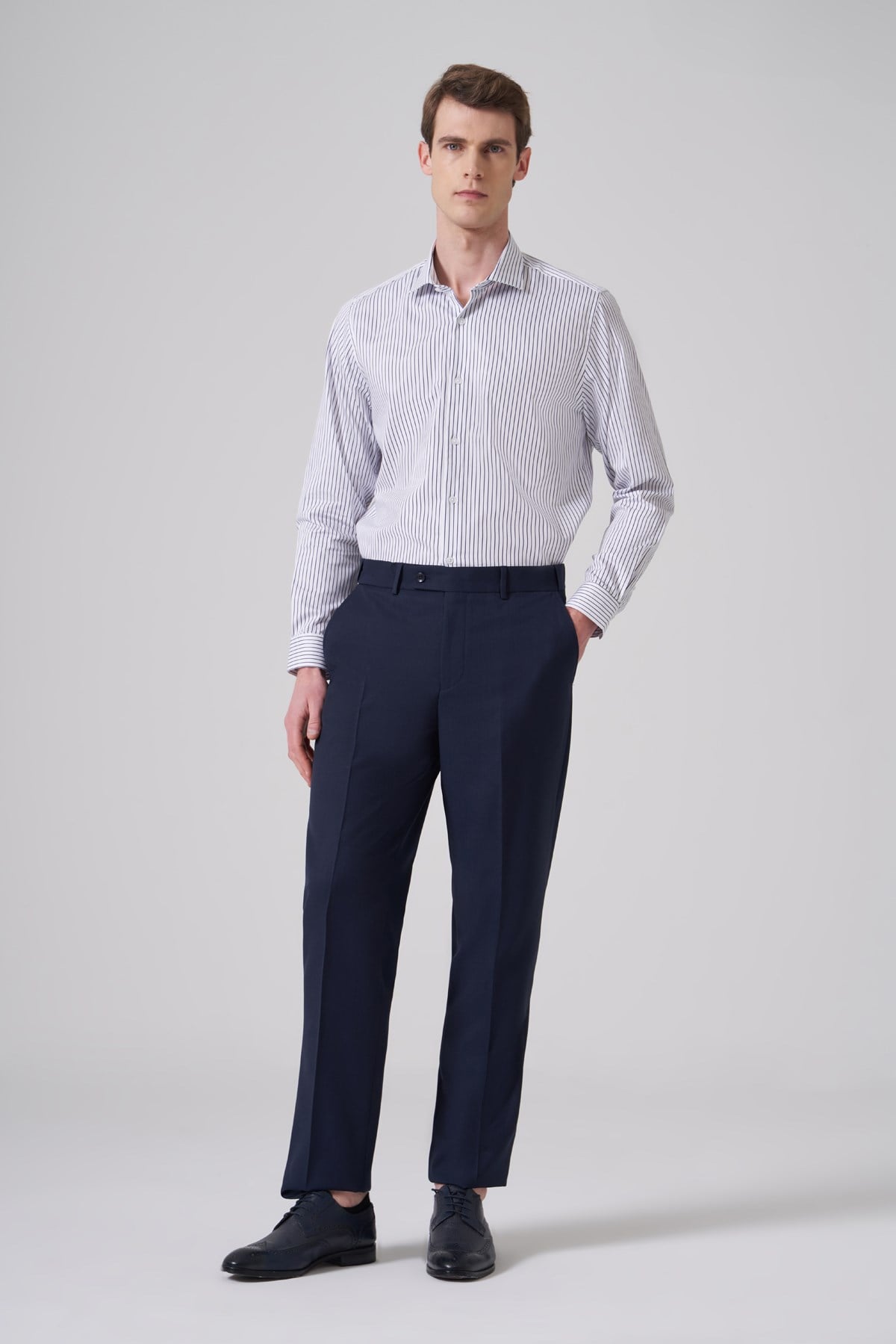 Morven Erkek Lacivert Basic Düz Dynamic Fit Pantolon
