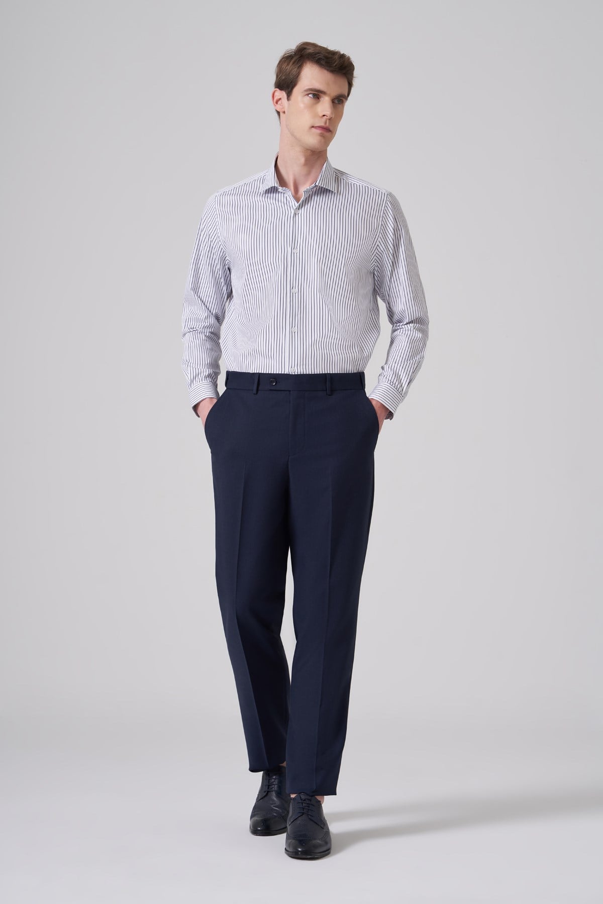 Morven Erkek Lacivert Basic Düz Dynamic Fit Pantolon