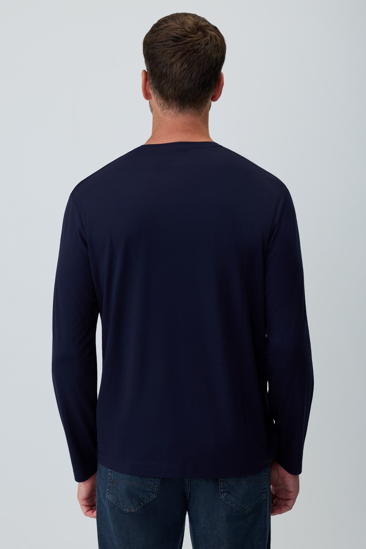 Morven Erkek Lacivert Bisiklet Yaka Rayon Sweatshirt