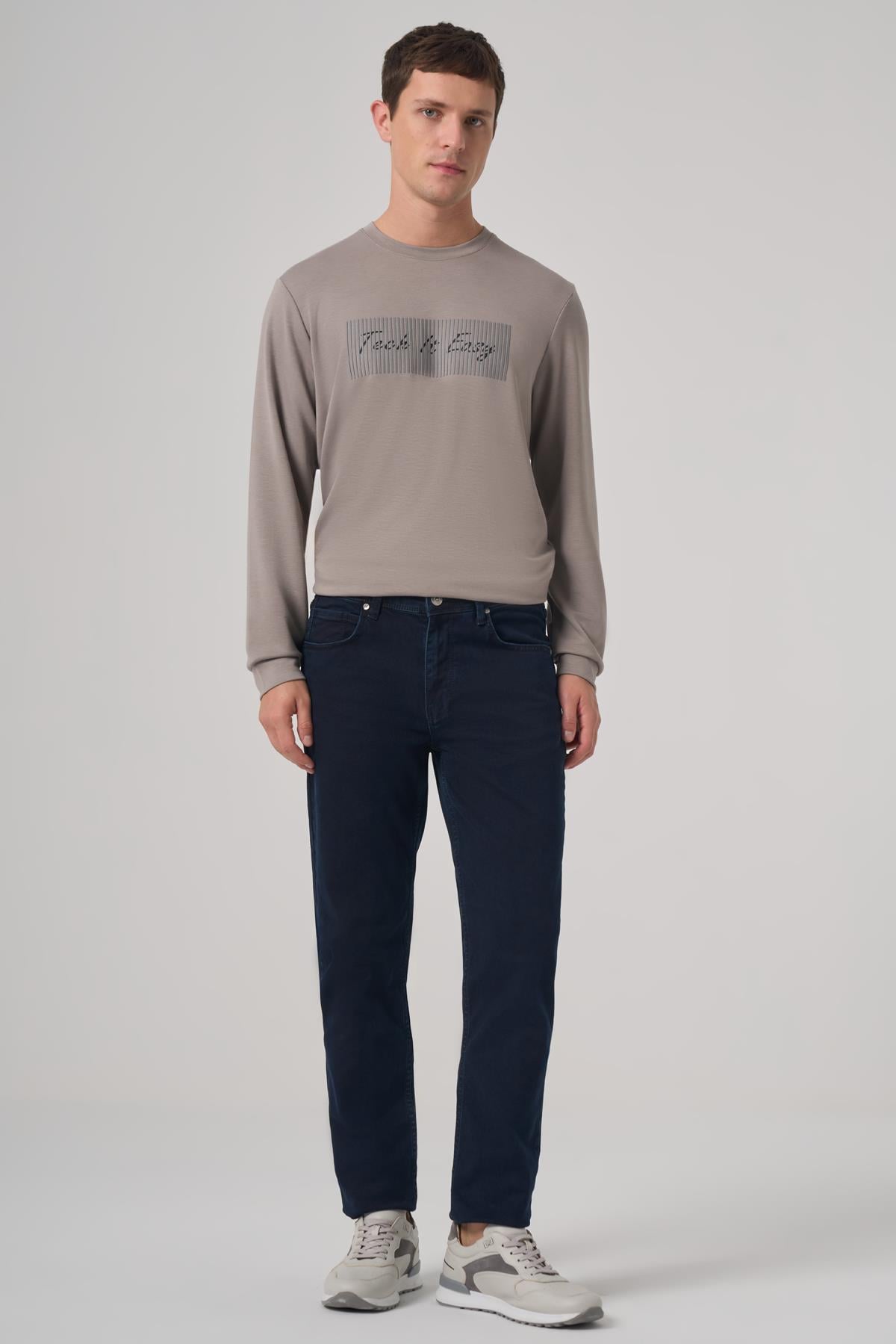 Morven Erkek Lacivert Denim 5 Cep Dynamic Fit Jean Kot Pantolon