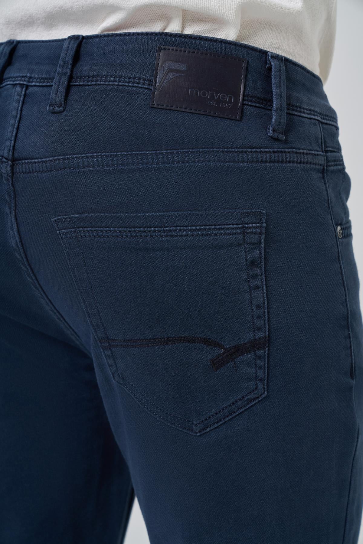 Morven Erkek Lacivert Denim 5 Cep Dynamic Fit Jean Kot Pantolon