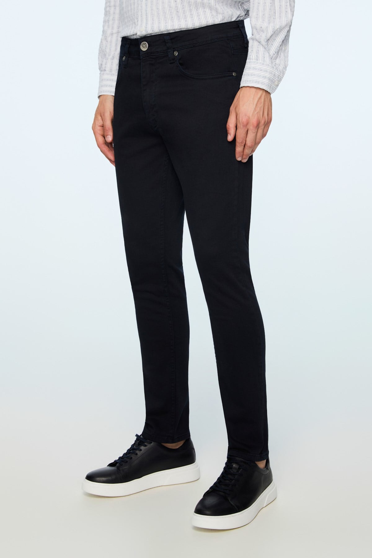 Morven Erkek Lacivert Denim 5 Cep Slim Fit Jean Kot Pantolon
