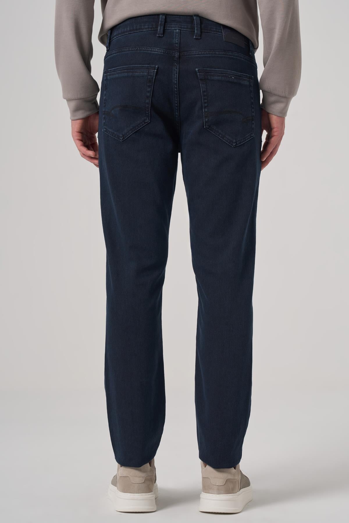 Morven Erkek Lacivert Denim 5 Cep Slim Fit Jean Kot Pantolon