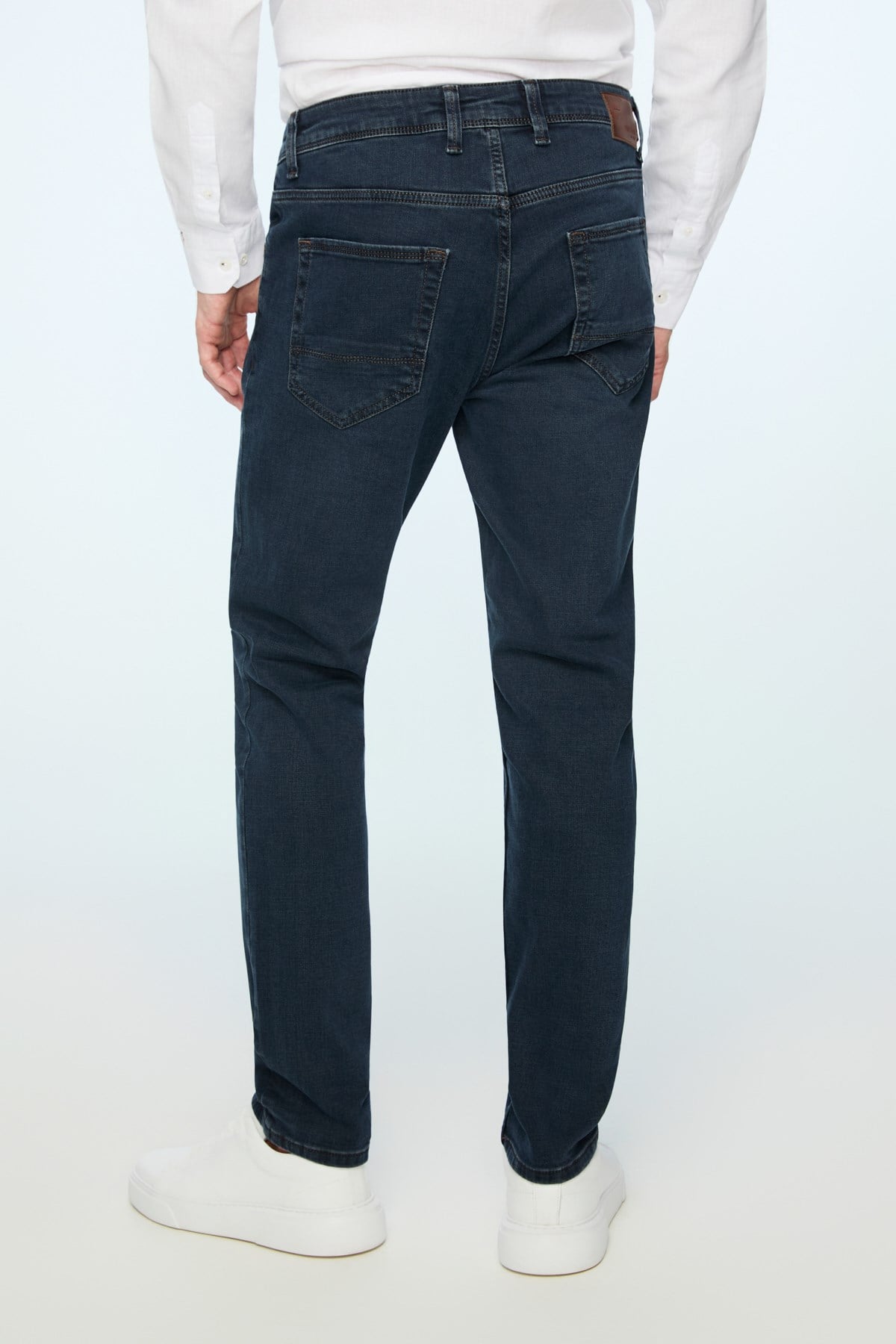 Morven Erkek Lacivert Denim 5 Cep Slim Fit Jean Kot Pantolon