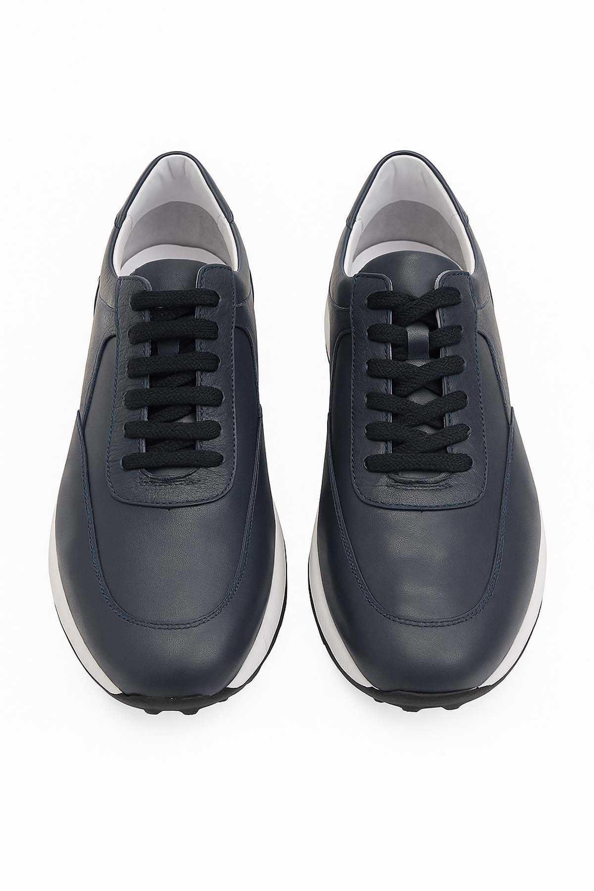 Morven Erkek Lacivert Deri Sneaker Ayakkabı
