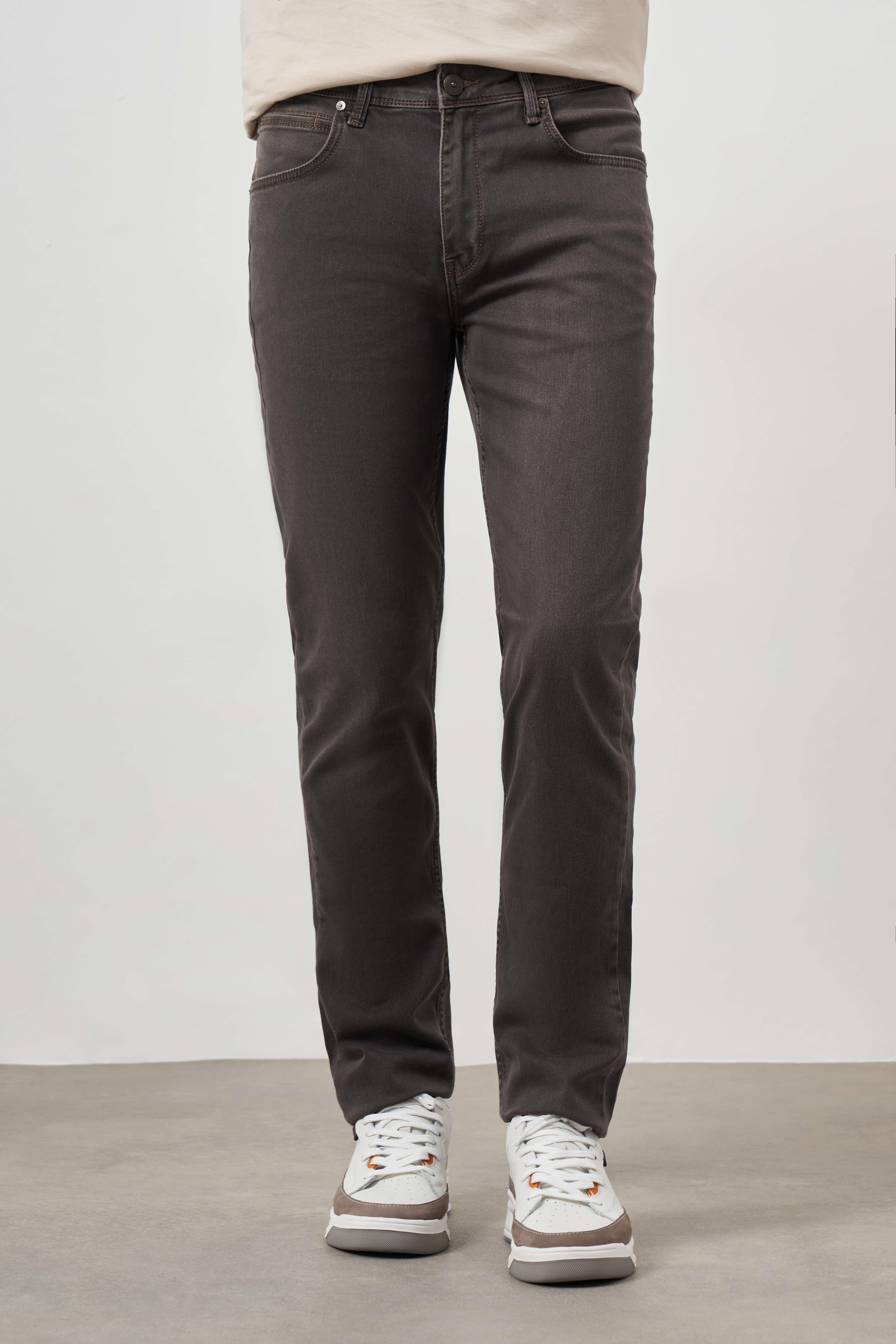 Morven Erkek Lacivert - Kahve Denim 5 Cep Dynamic Fit Jean Kot Pantolon