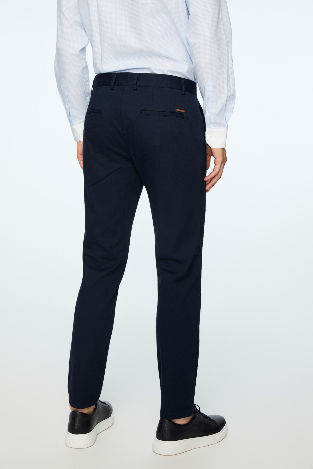 Morven Erkek Lacivert Pamuk Trend Düz Slim Fit Chino Pantolon