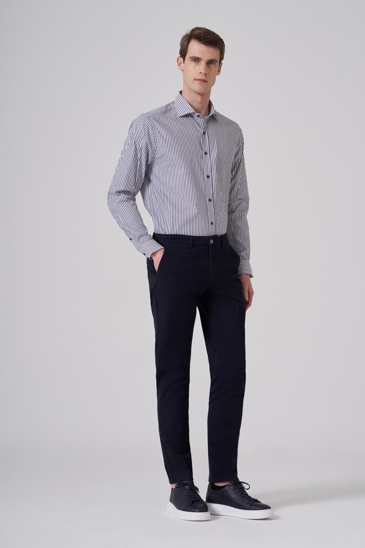 Morven Erkek Lacivert Pamuk Trend Dynamic Fit Chino Pantolon