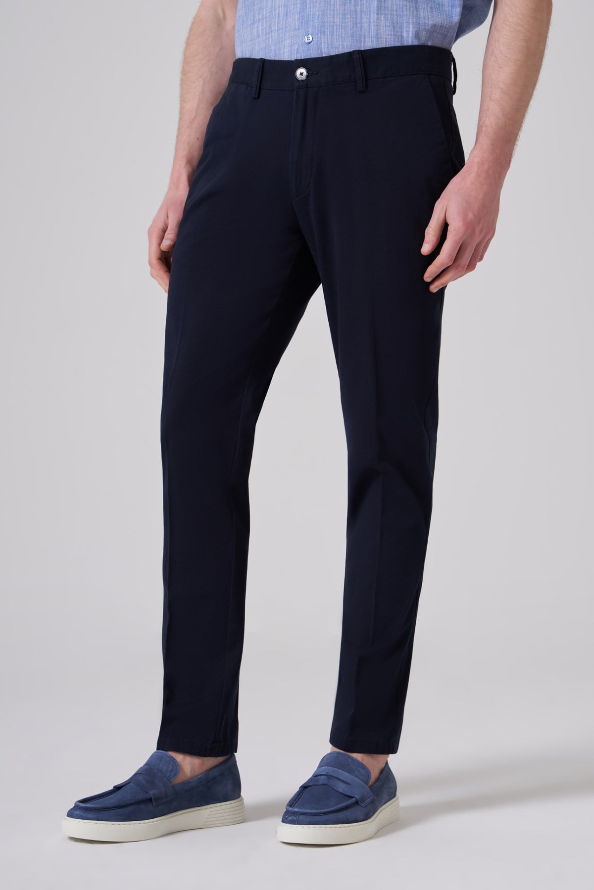 Morven Erkek Lacivert Pamuk Trend Dynamic Fit Chino Pantolon