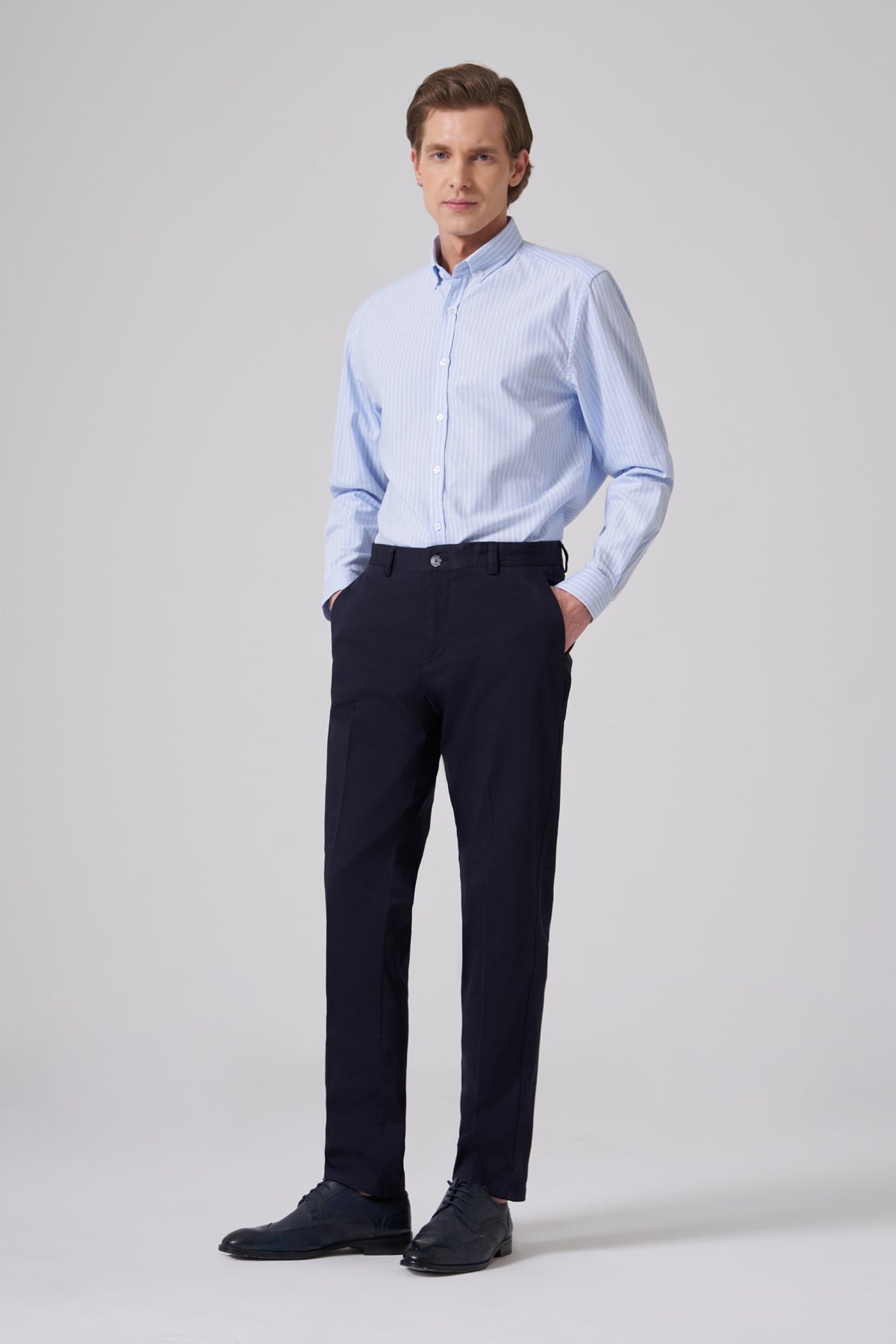 Morven Erkek Lacivert Pamuk Trend Dynamic Fit Chino Pantolon