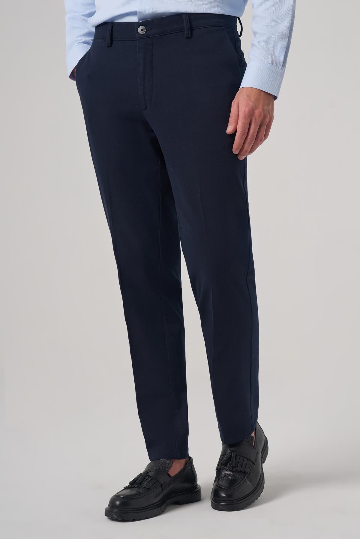 Morven Erkek Lacivert Pamuk Trend Dynamic Fit Chino Pantolon