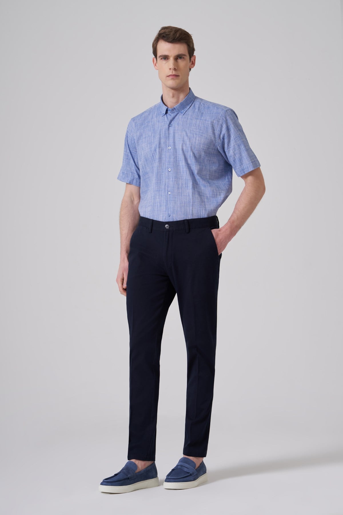 Morven Erkek Lacivert Pamuk Trend Dynamic Fit Chino Pantolon