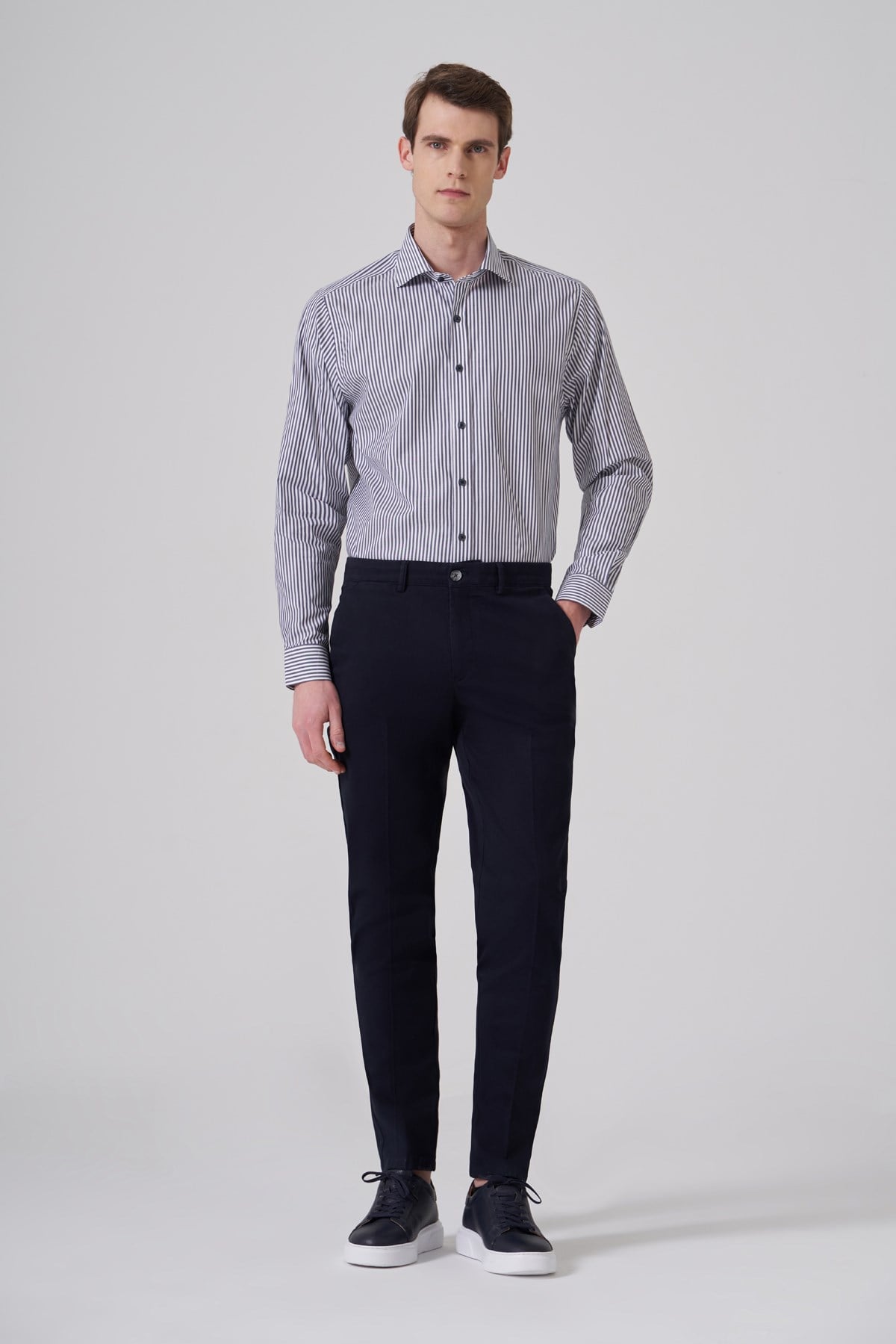Morven Erkek Lacivert Pamuk Trend Dynamic Fit Chino Pantolon