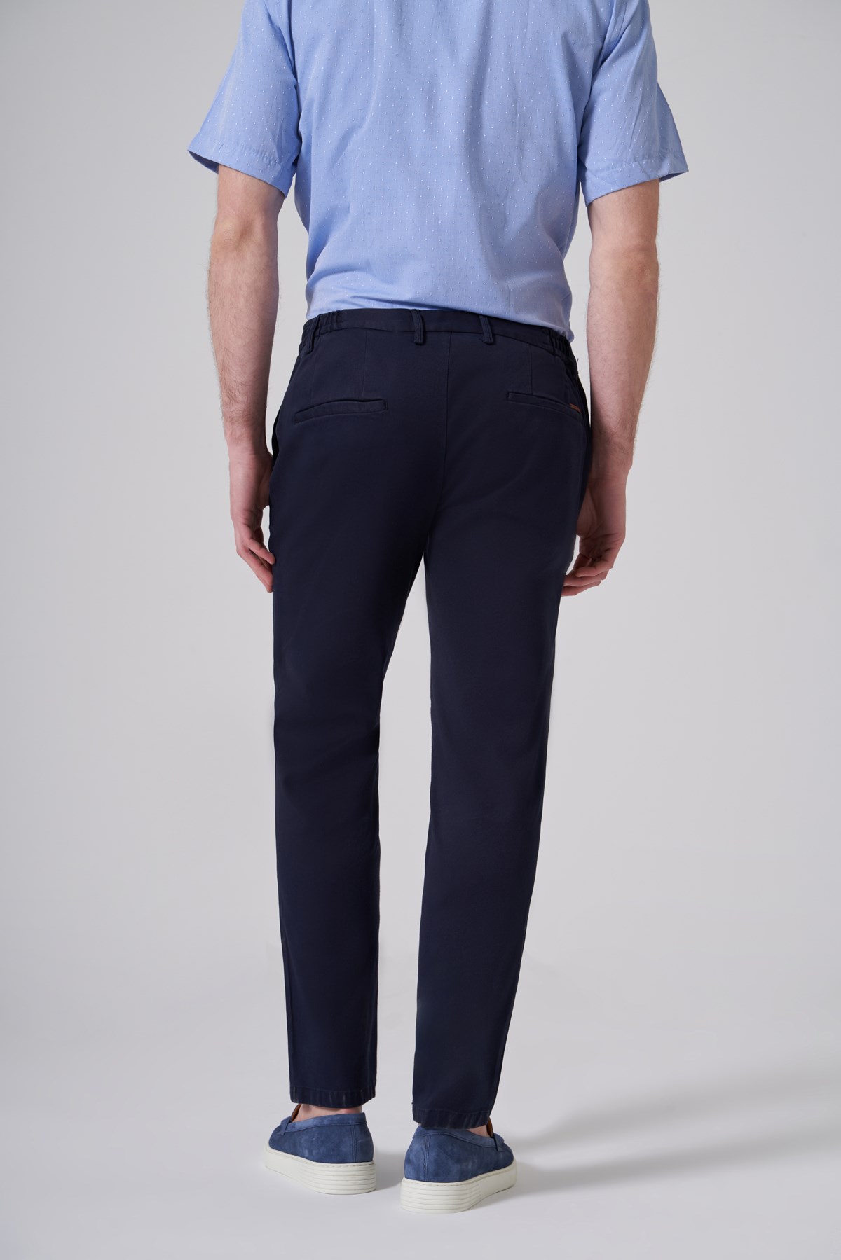 Morven Erkek Lacivert Pamuk Trend Slim Fit Chino Pantolon