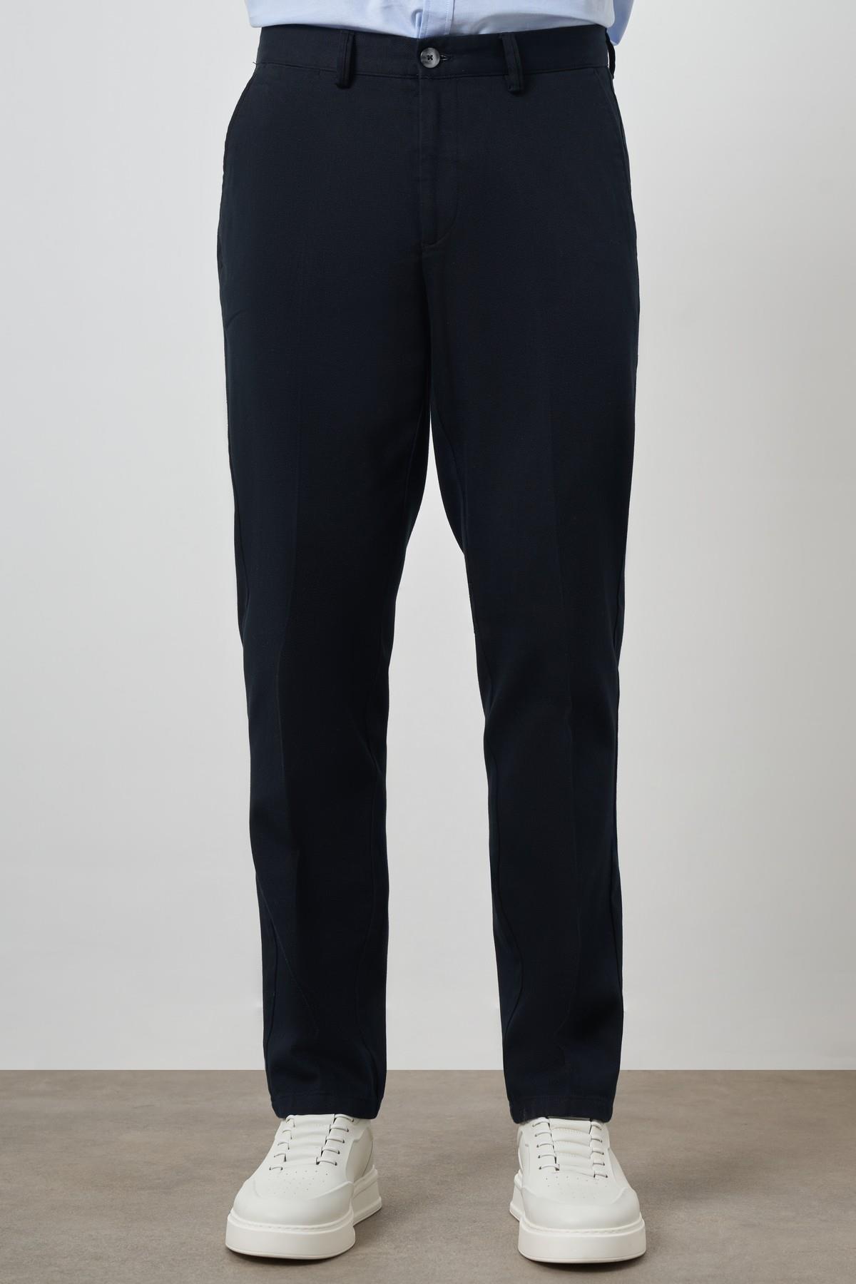 Morven Erkek Lacivert Pamuk Yan Cep Dynamic Fit Chino Pantolon