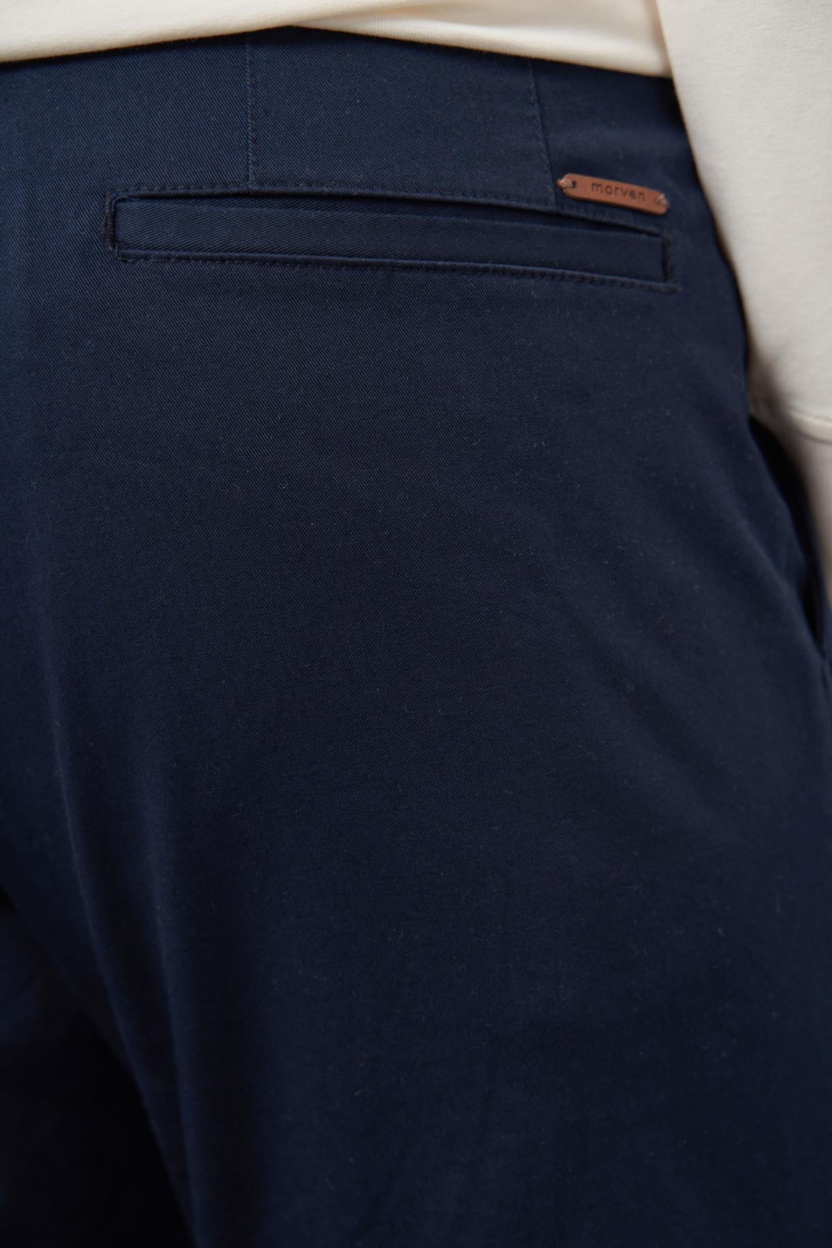 Morven Erkek Lacivert Pamuk Yan Cep Slim Fit Chino Pantolon