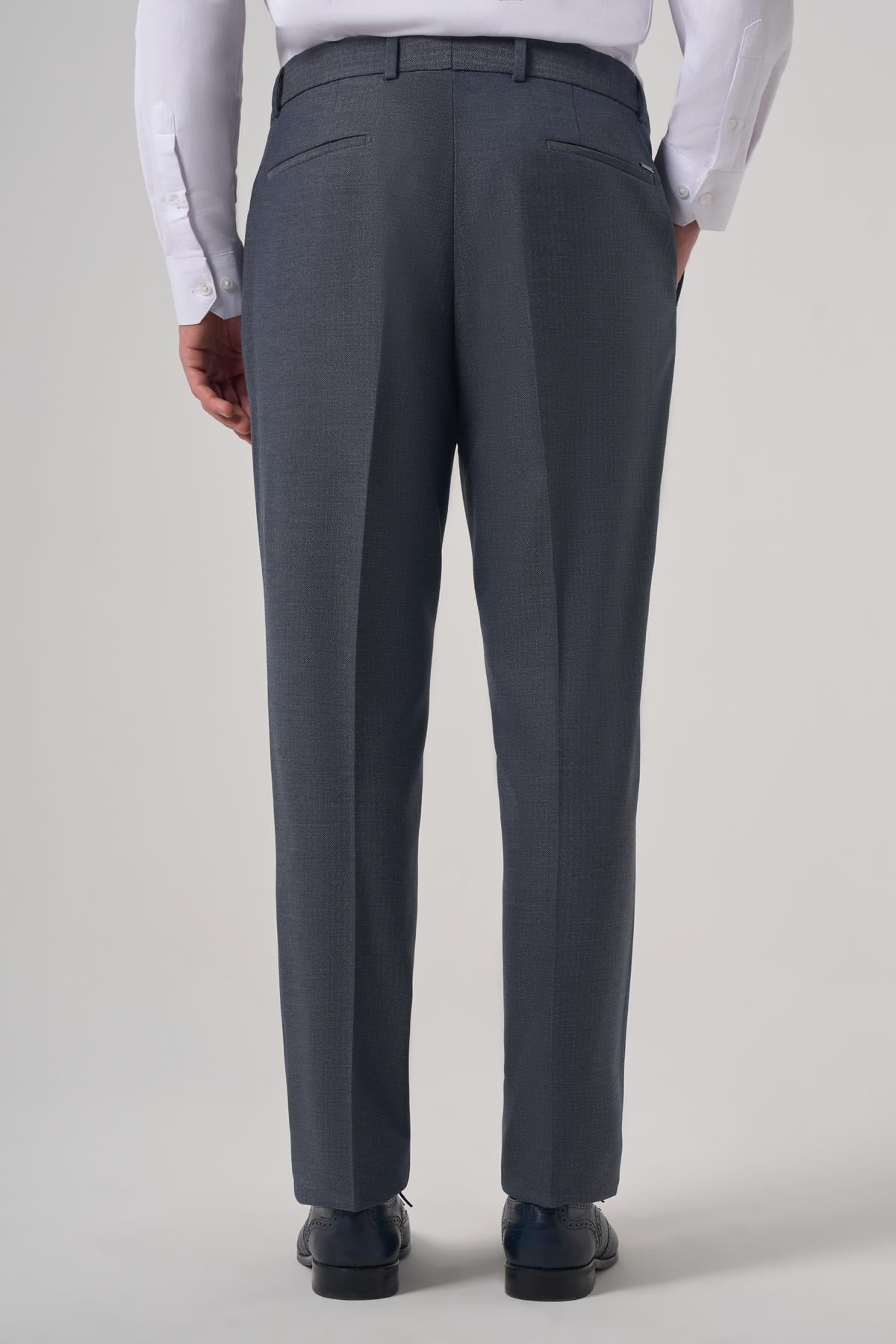 Morven Erkek Lacivert Poliviskon Trend Desenli Dynamic Fit Pantolon