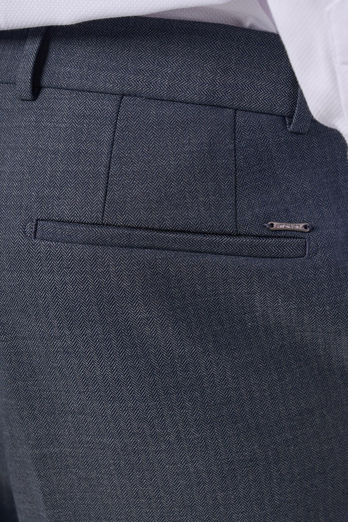 Morven Erkek Lacivert Poliviskon Trend Desenli Dynamic Fit Pantolon