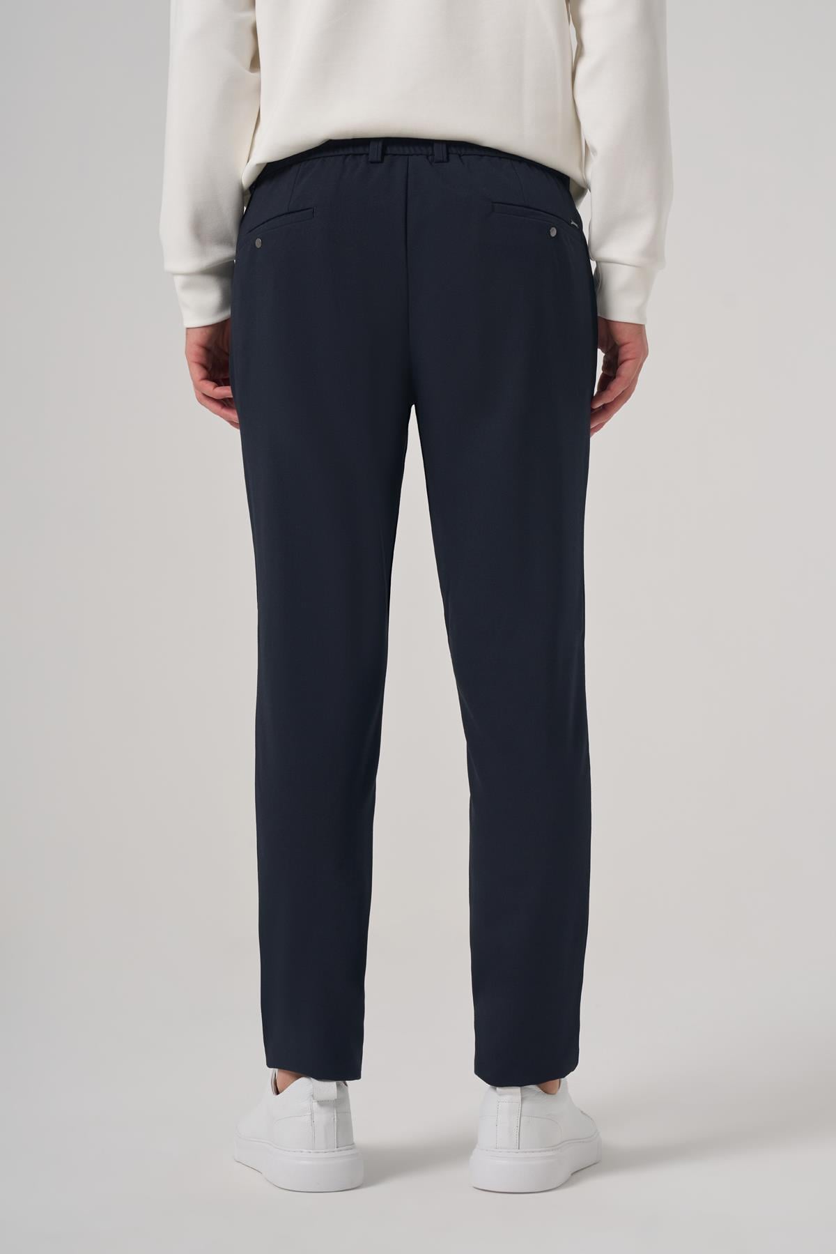 Morven Erkek Lacivert Poliviskon Trend İpli Jogger Slim Fit Spor Pantolon