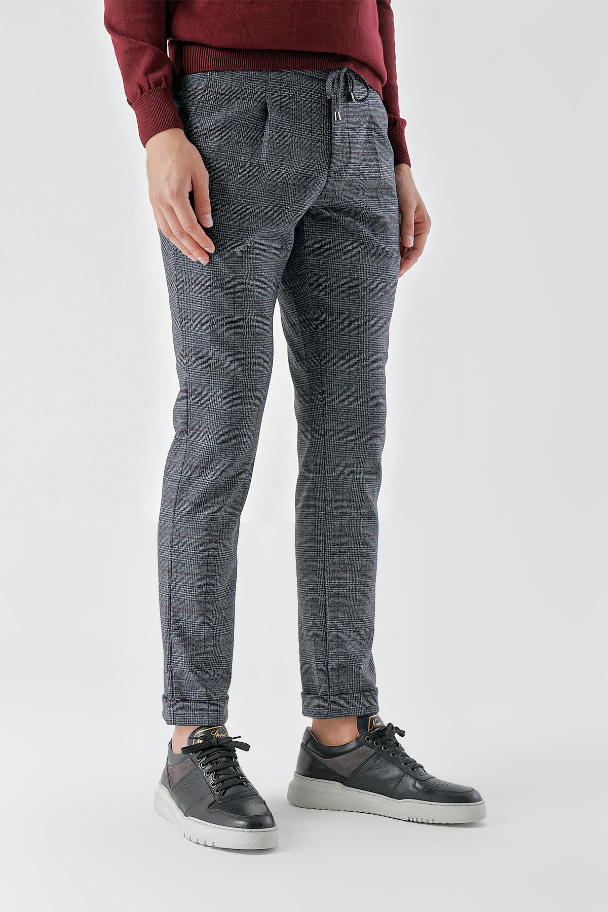 Morven Erkek Lacivert Poliviskon Trend İpli Jogger Slim Fit Spor Pantolon