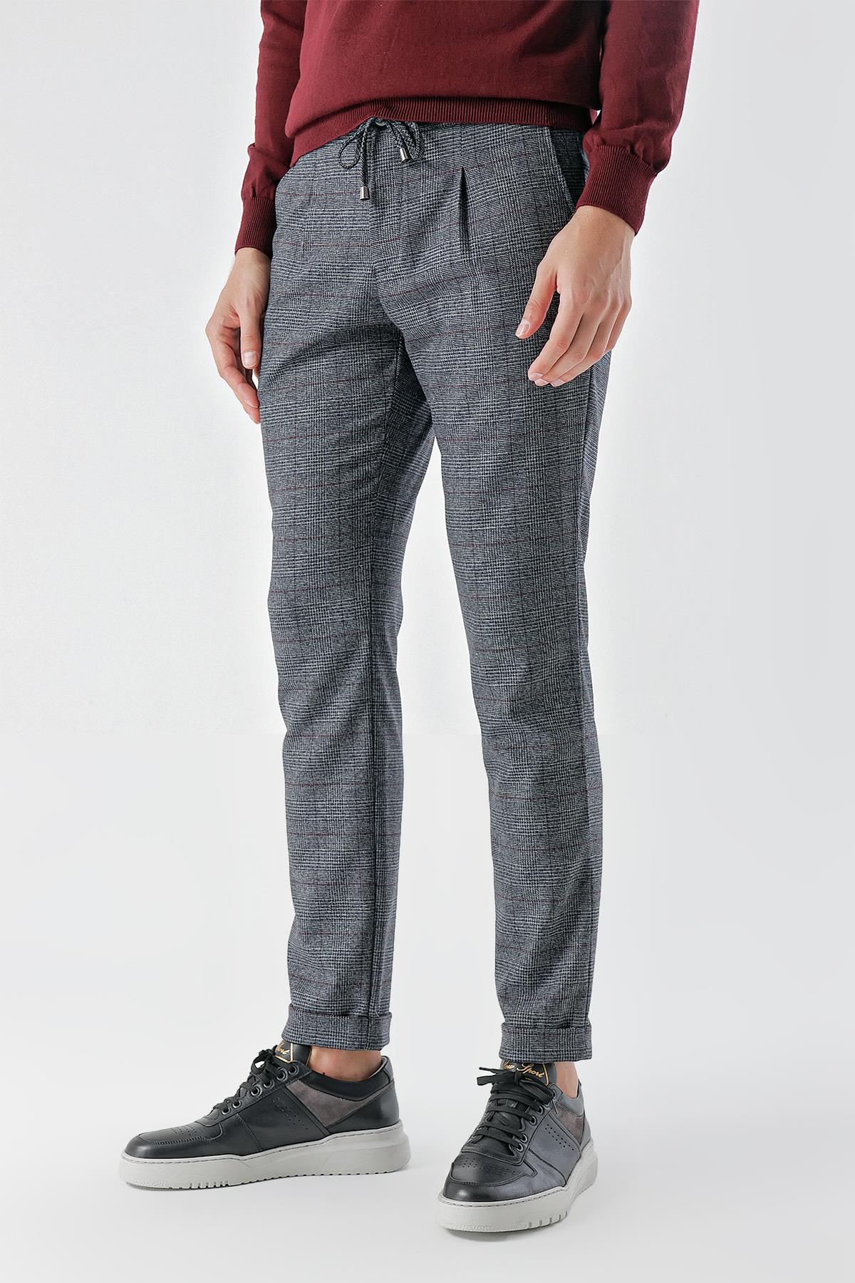 Morven Erkek Lacivert Poliviskon Trend İpli Jogger Slim Fit Spor Pantolon