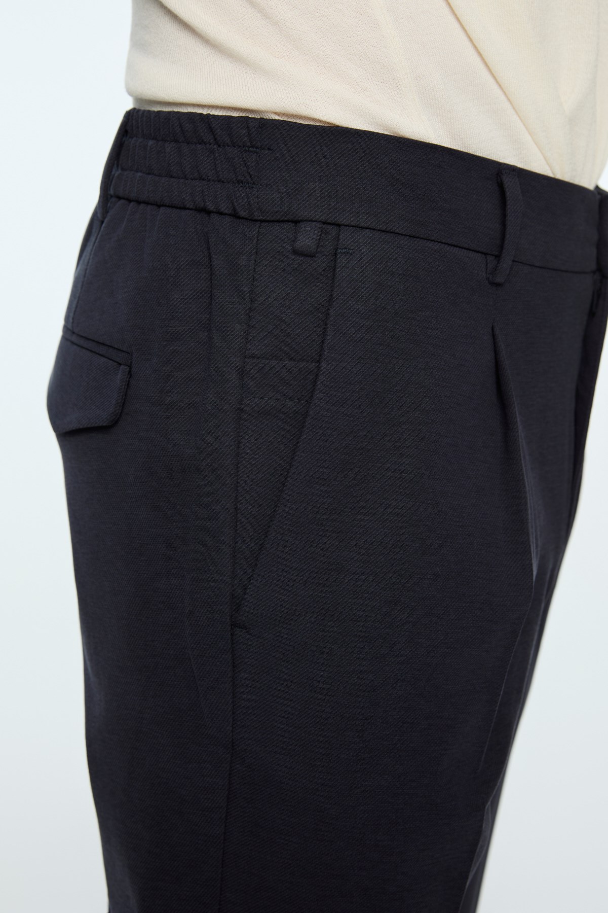 Morven Erkek Lacivert Poliviskon Trend Düz Slim Fit Pantolon