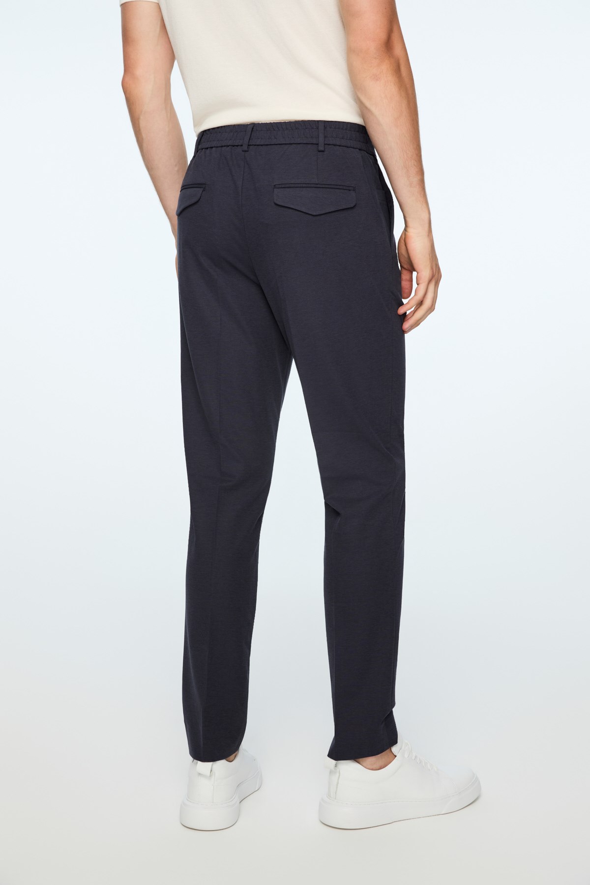 Morven Erkek Lacivert Poliviskon Trend Düz Slim Fit Pantolon