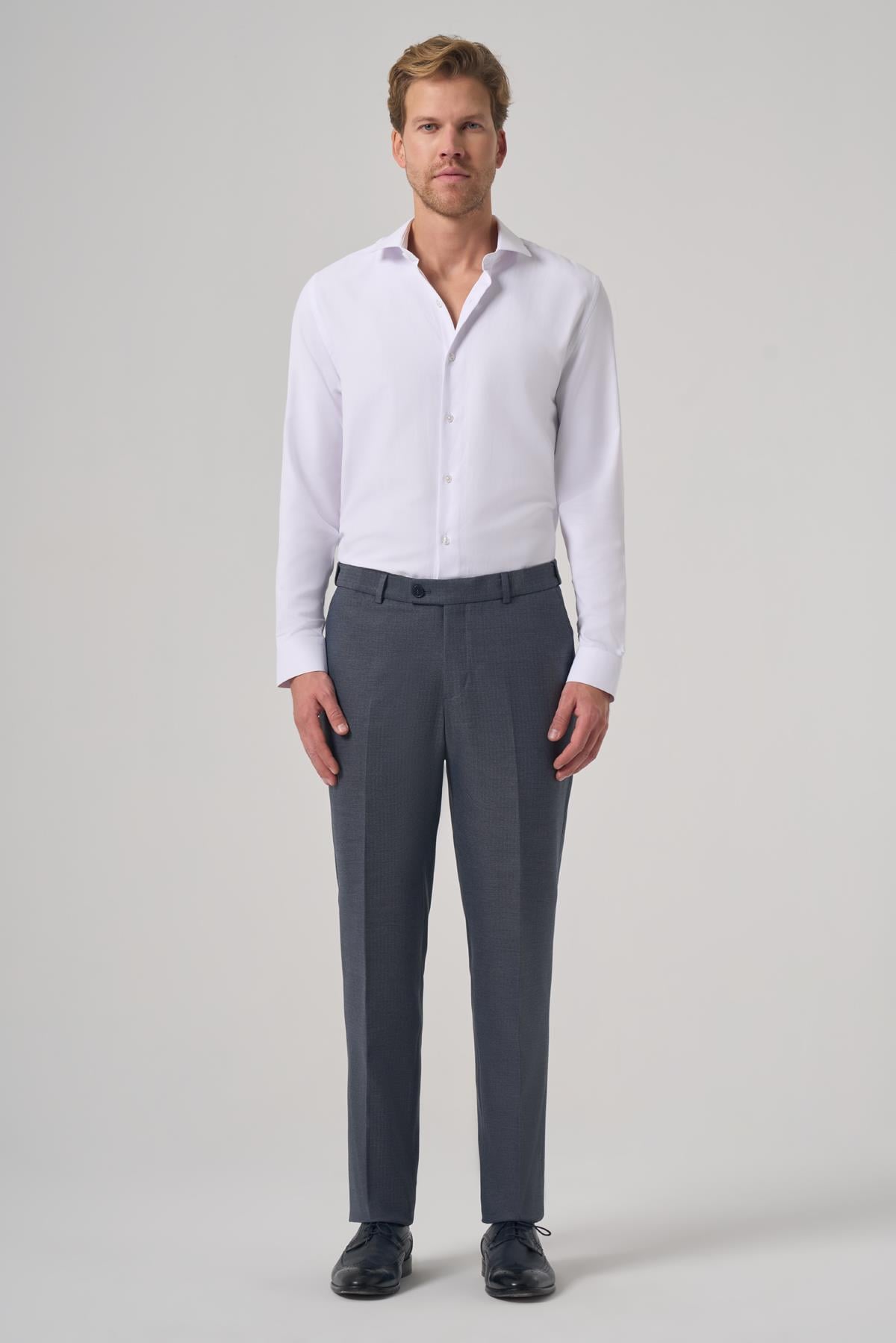 Morven Erkek Lacivert Poliviskon Trend Desenli Dynamic Fit Pantolon