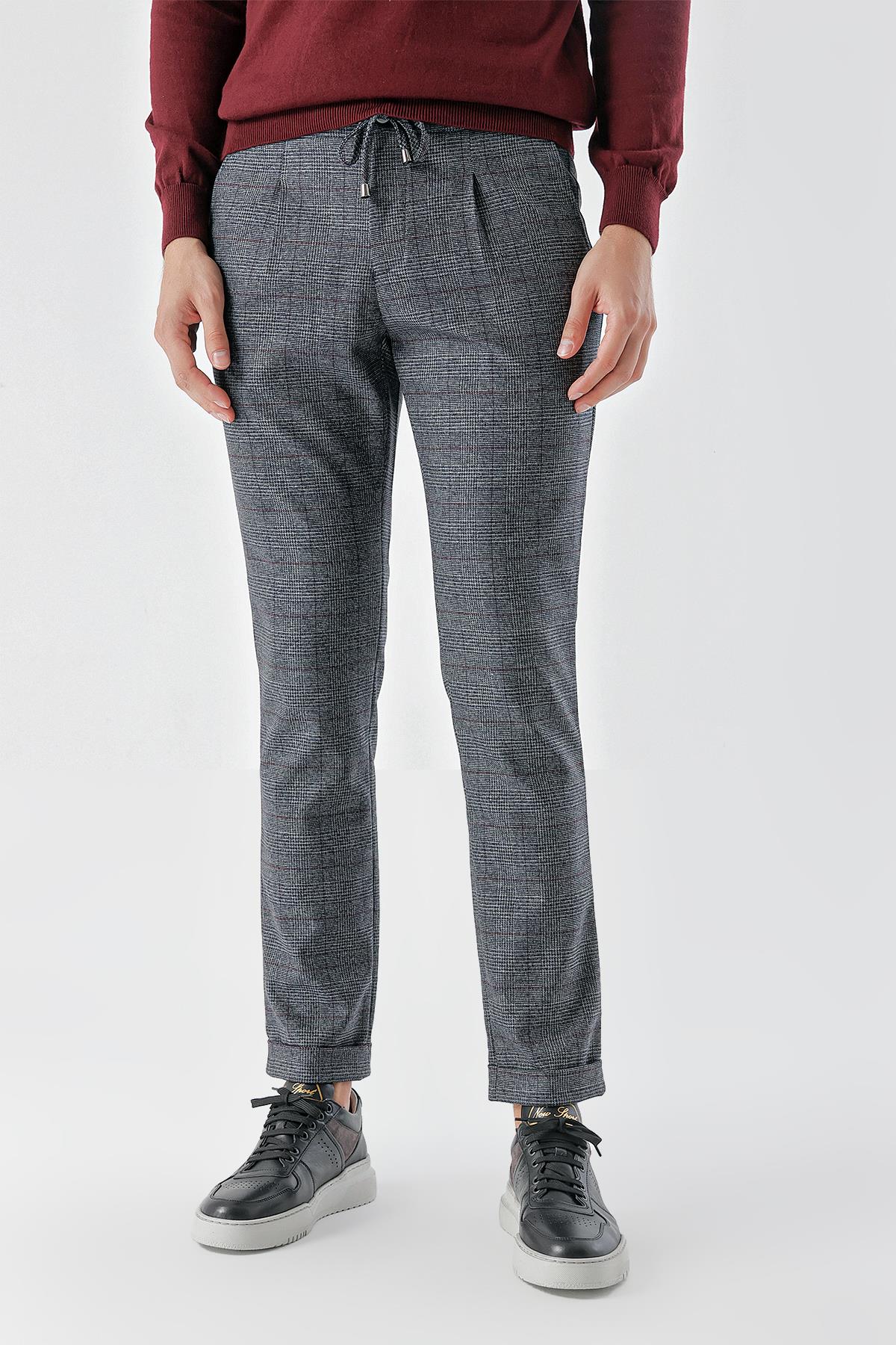 Morven Erkek Lacivert Poliviskon Trend İpli Jogger Slim Fit Spor Pantolon