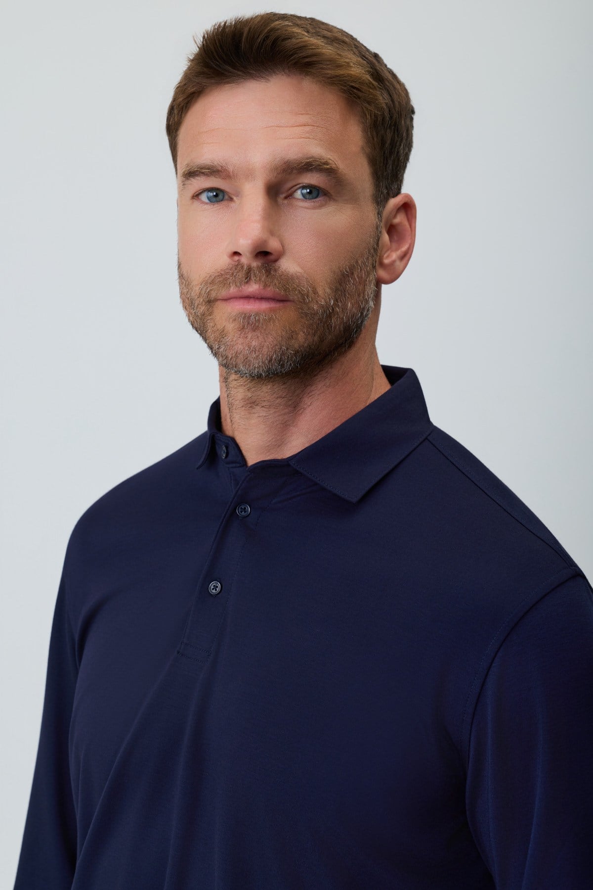 Morven Erkek Lacivert Polo Yaka Rayon Sweatshirt