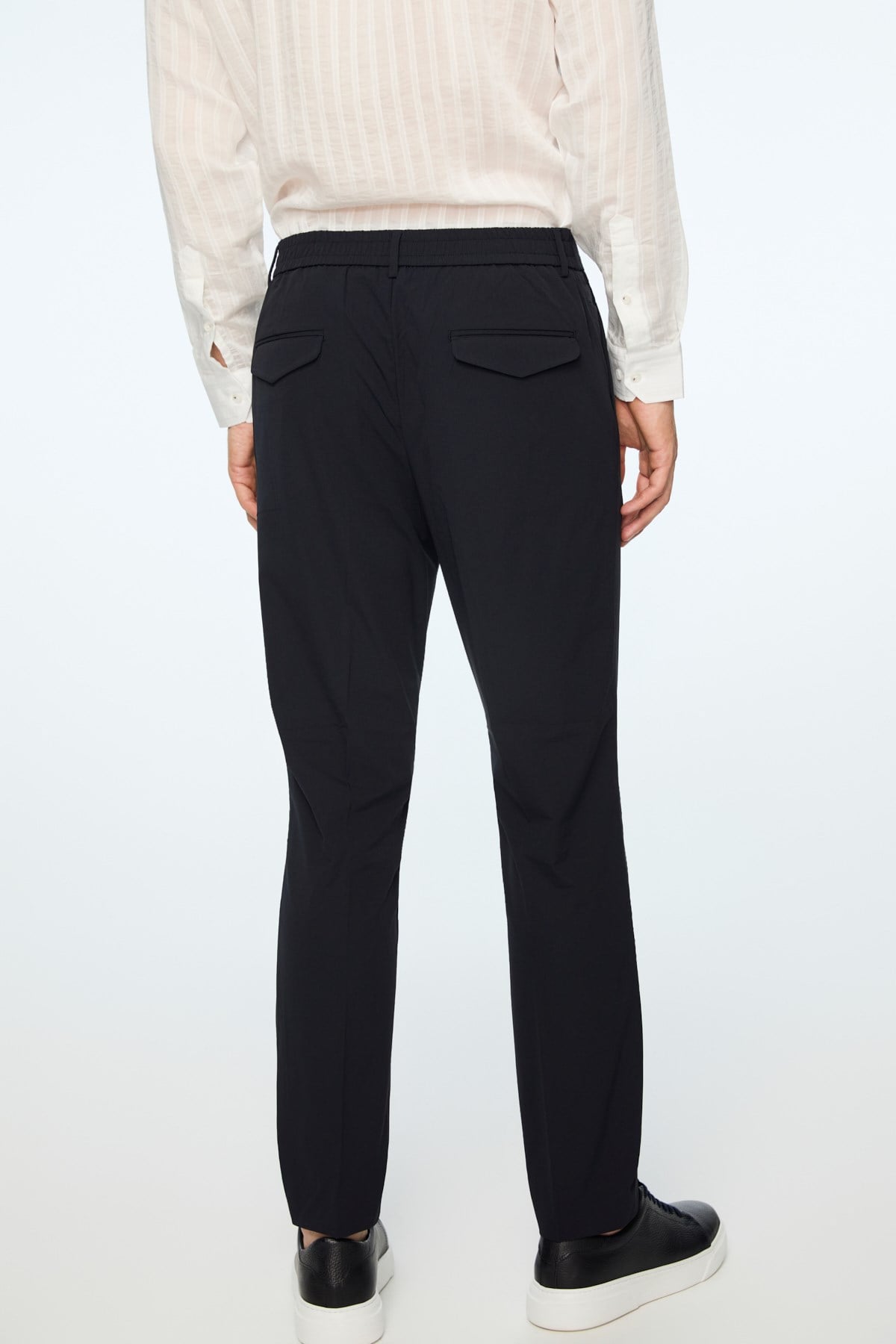 Morven Erkek Lacivert Polyamid Trend Desenli Slim Fit Pantolon