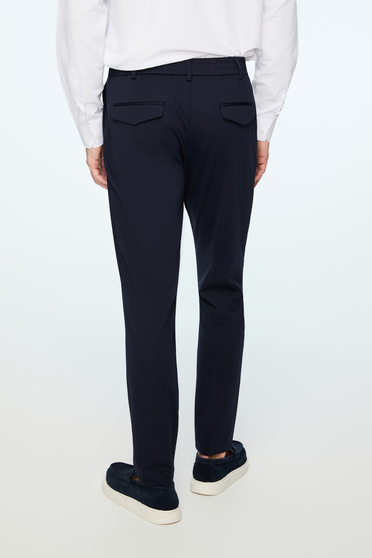 Morven Erkek Lacivert Rayon Trend Düz Slim Fit Pantolon