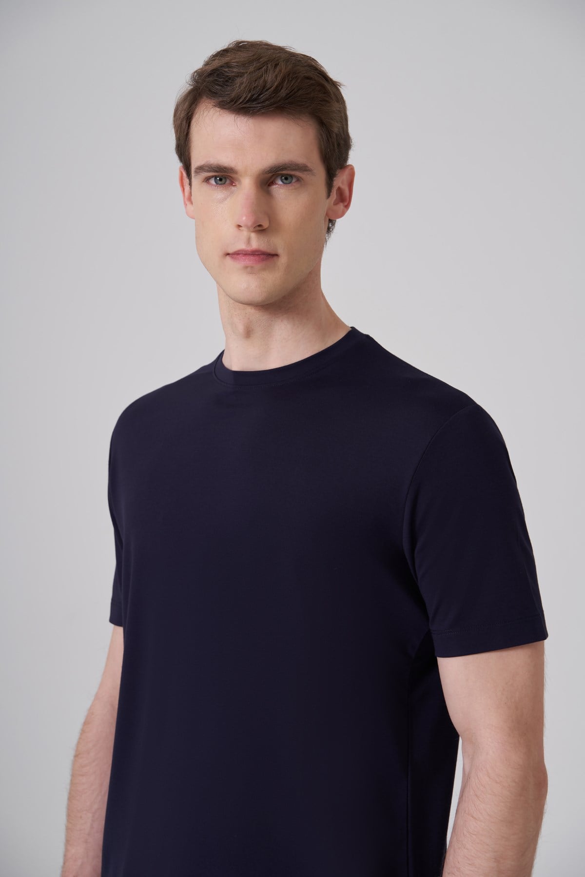 Morven Erkek Lacivert Trend  Bisiklet Yaka Rayon Dinamik Fit Tshirt