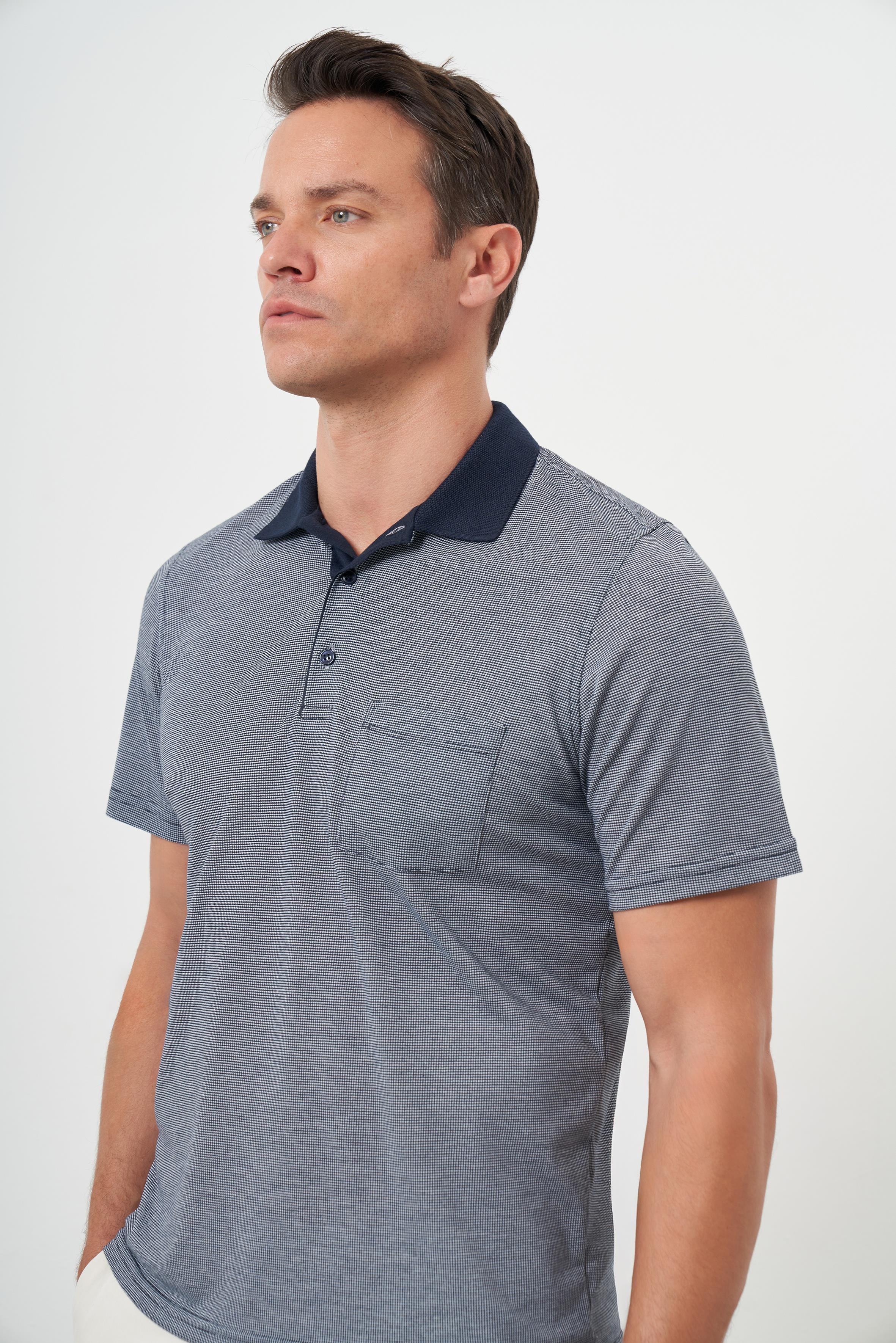 Morven Erkek Lacivert Trend Cepli Polo Yaka T-Shirt