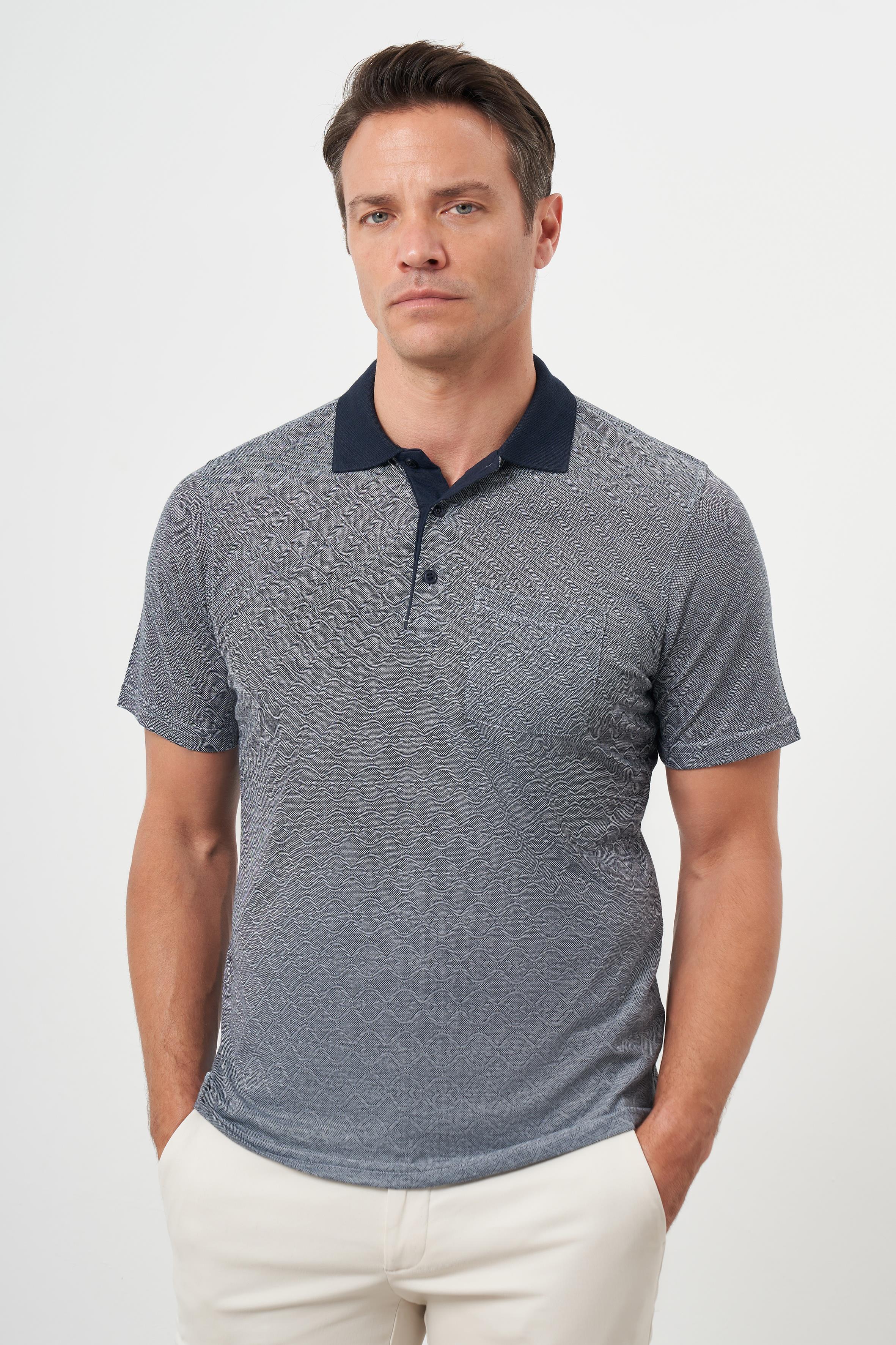 Morven Erkek Lacivert Trend Cepli Polo Yaka T-Shirt