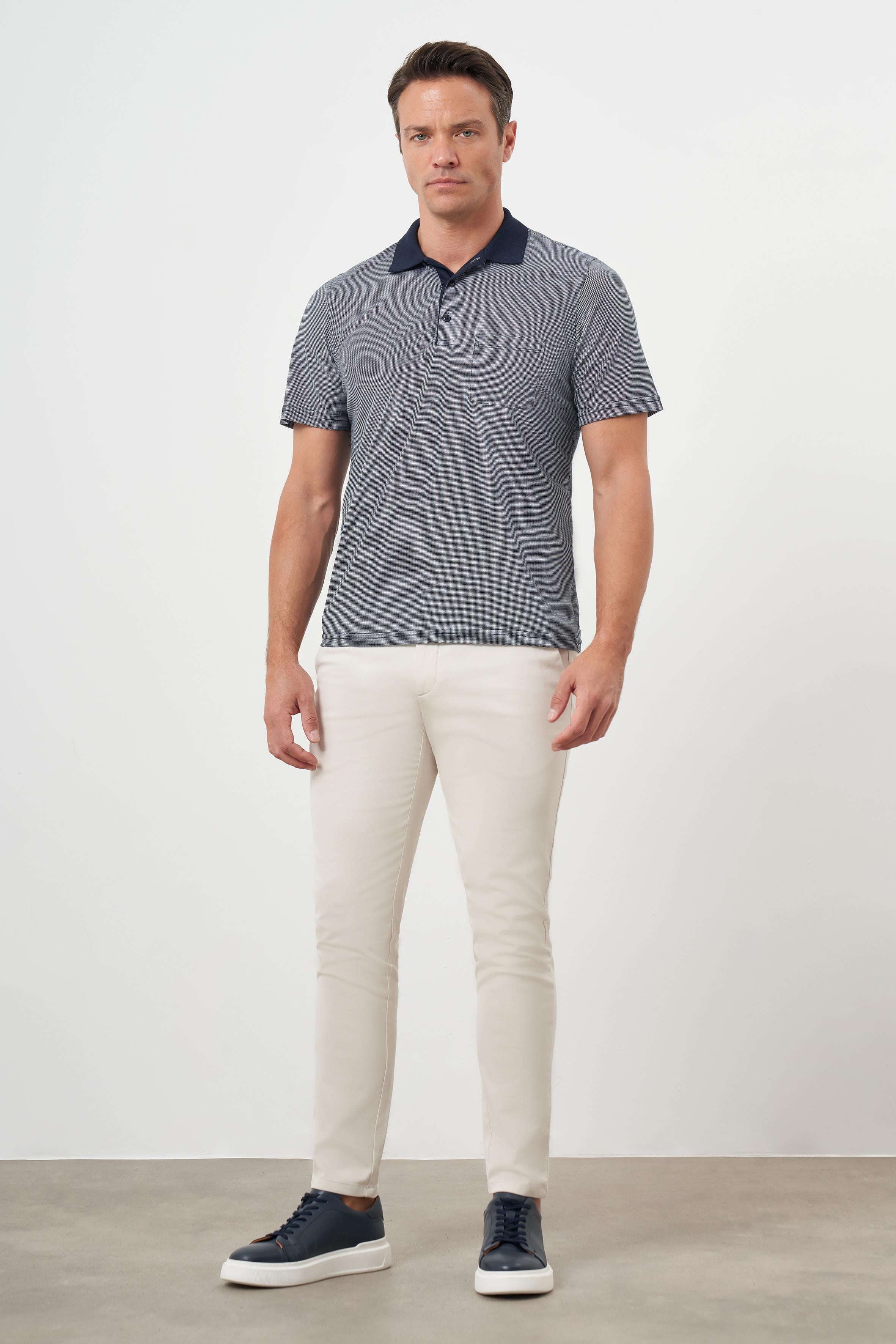 Morven Erkek Lacivert Trend Cepli Polo Yaka T-Shirt